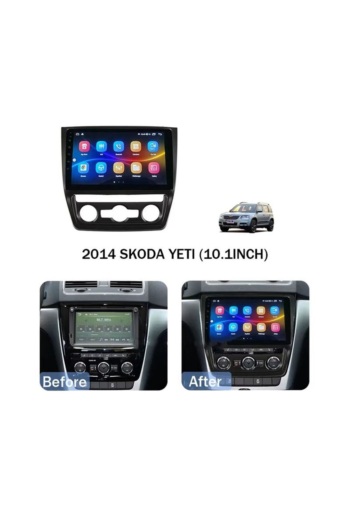 ideal STORE-idealSTORE 10 Navigation Frame with Wiring and Canbus Module Compatible Skoda Yeti 2009-2018, AB Material 3