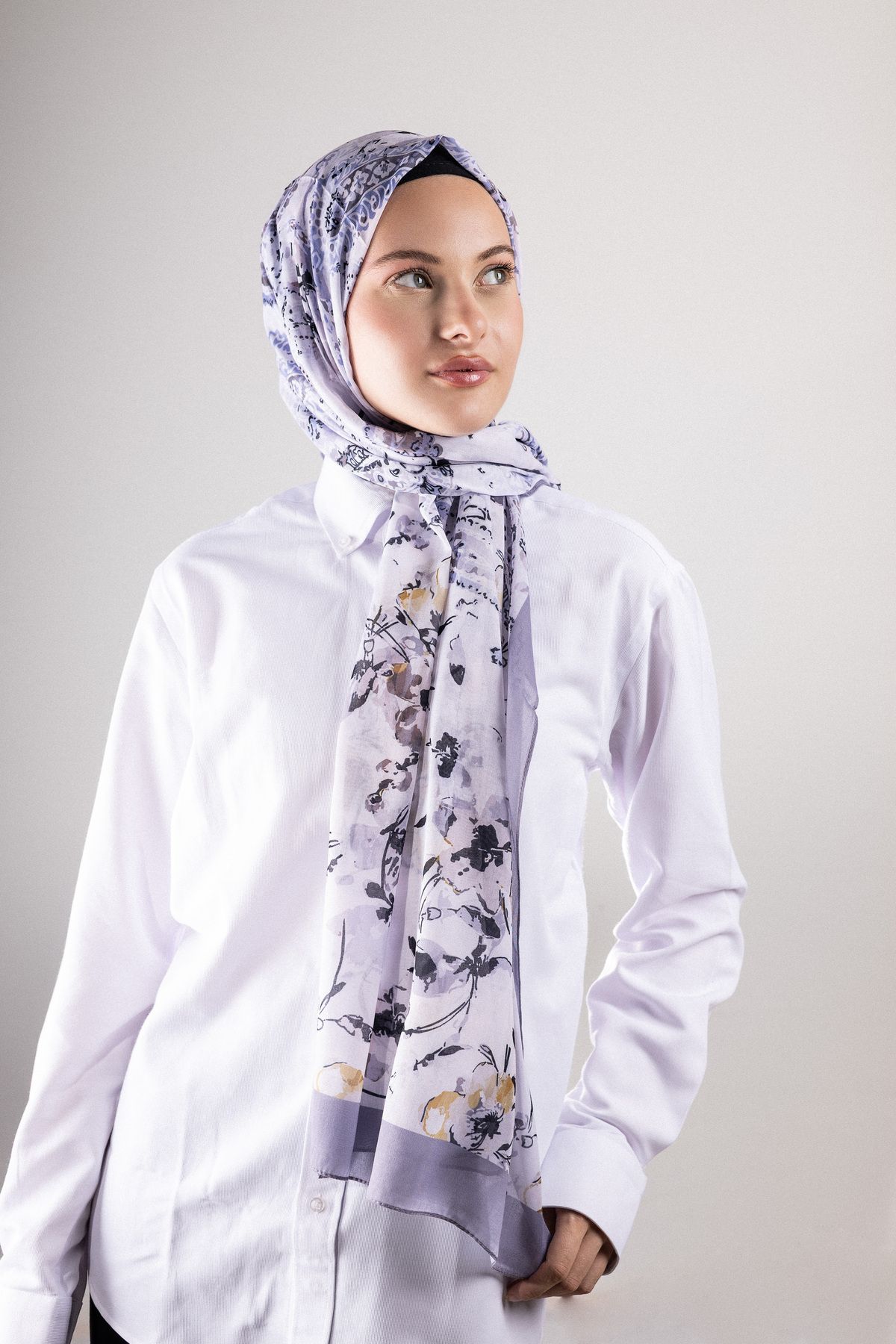 Akel Digital Soft Şal Pastel Çiçek Desen