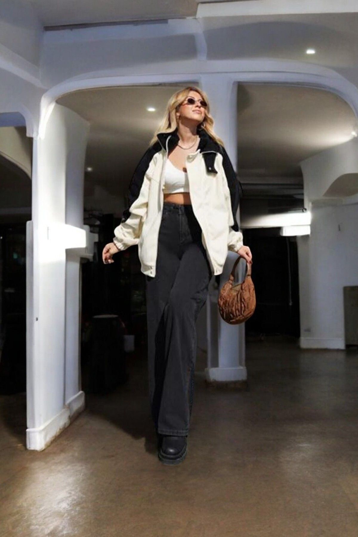 Livik Heather Kadın Siyah Ekstra Yüksek Bel Esnek Bel Konforlu Wide Leg Jeans