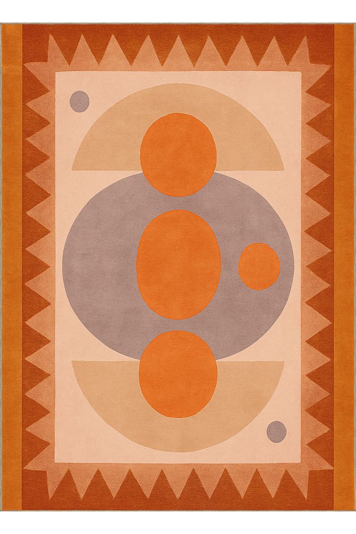 Rugs Modern Halı MOSSO Turuncu Temalı Geometrik Desenli Dokuma Taban Modern Dekoratif Halı mosso27