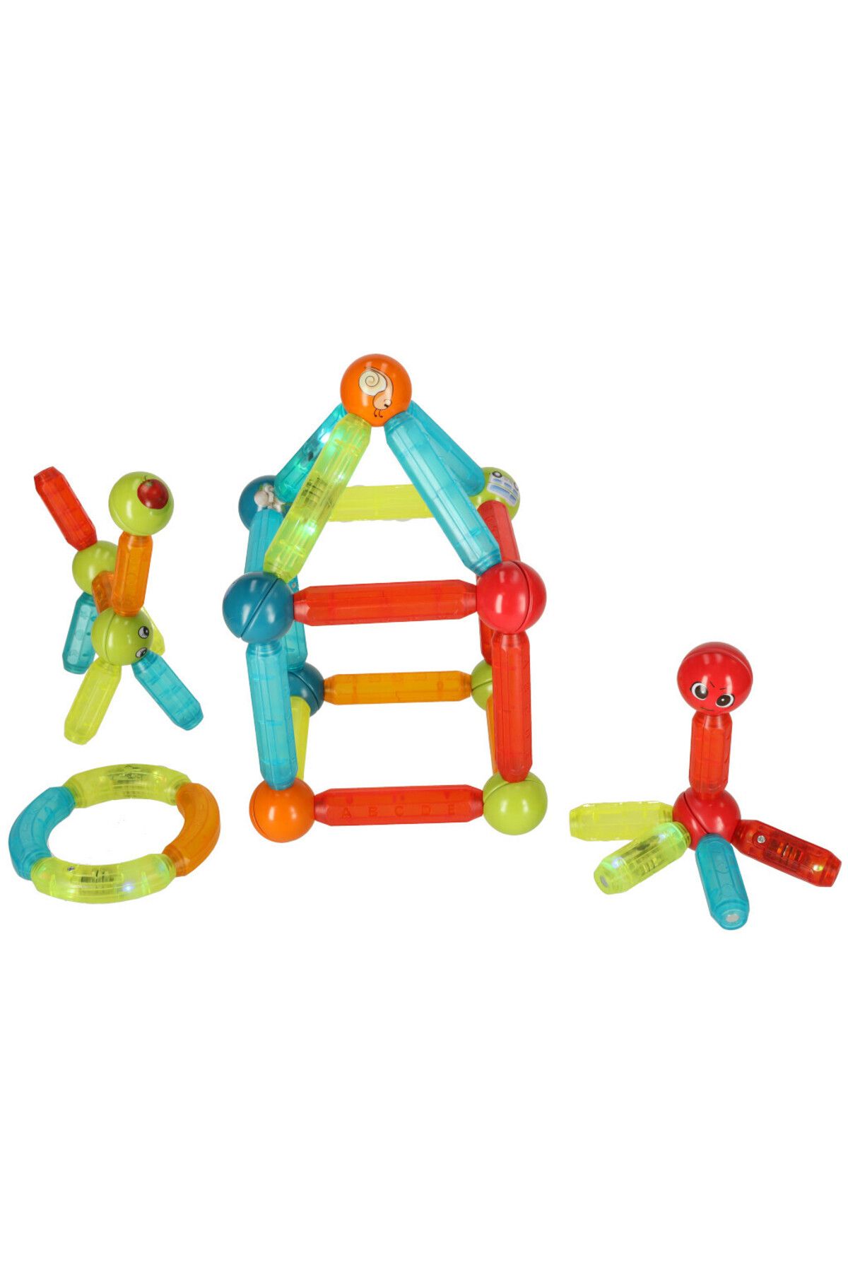 ideal STORE-idealStore StiksMag Magnetic Blocks, 102 Elements with Lights, Can Create Multiple Figures and Buildings 9