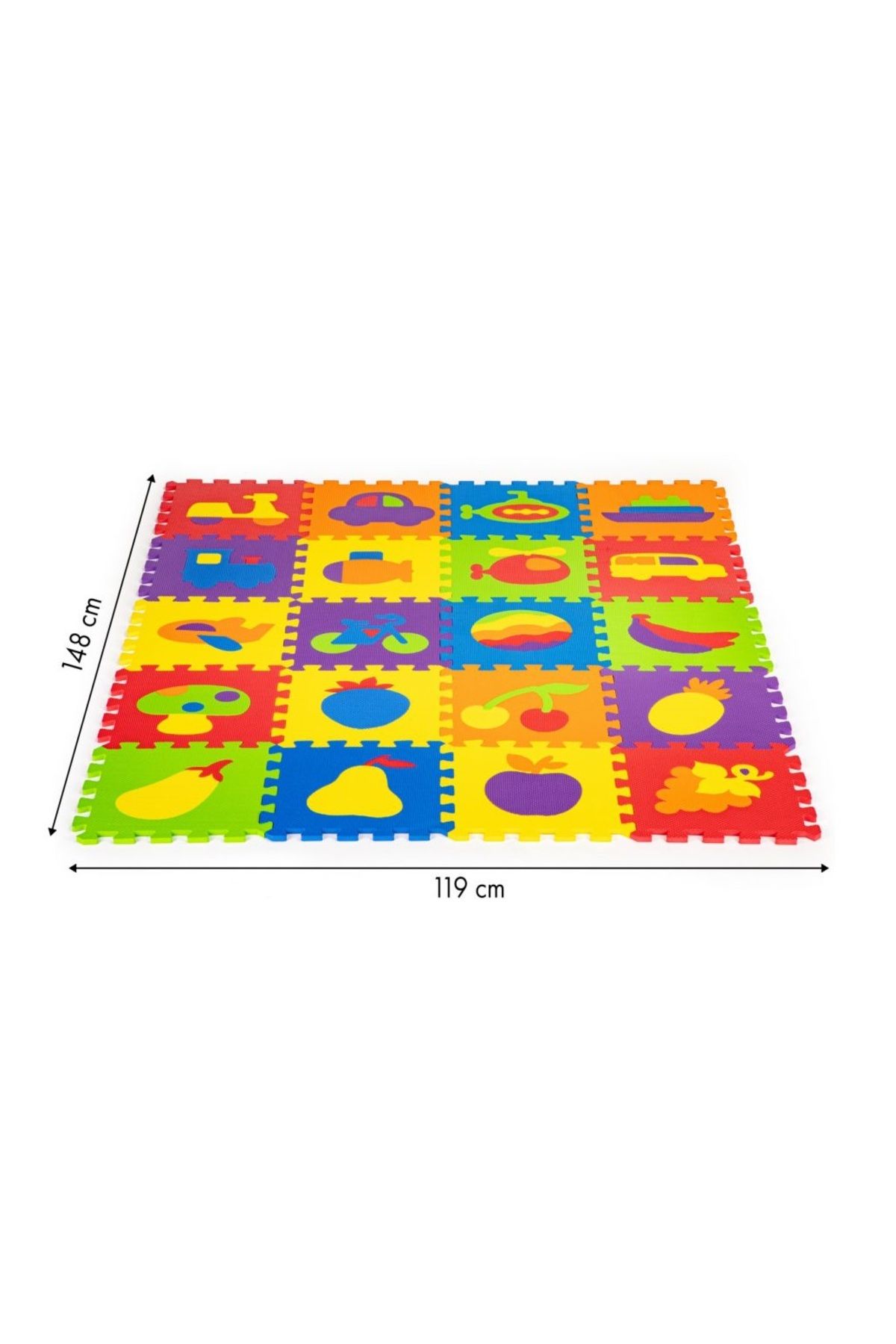 ideal STORE-Puzzle Interactiv tip covoras, Dimensiuni 148 x 119 cm, Setul este format din 20 puzzle-uri patrate 5