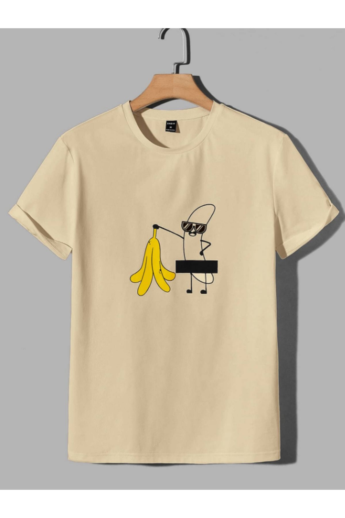 BETİLİNA Bej Muzcuk Bakılı Oversize T-shirt