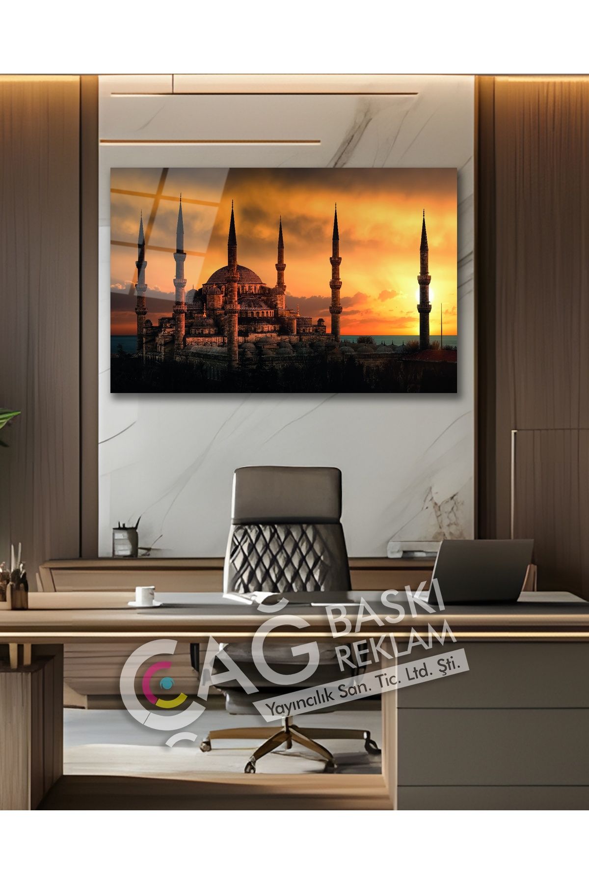 Çağ Baskı Sultan Ahmet Camii İstanbul Cam Tablo Modern Ev Ofis Salon Duvar Oda Dekoru Hediyelik