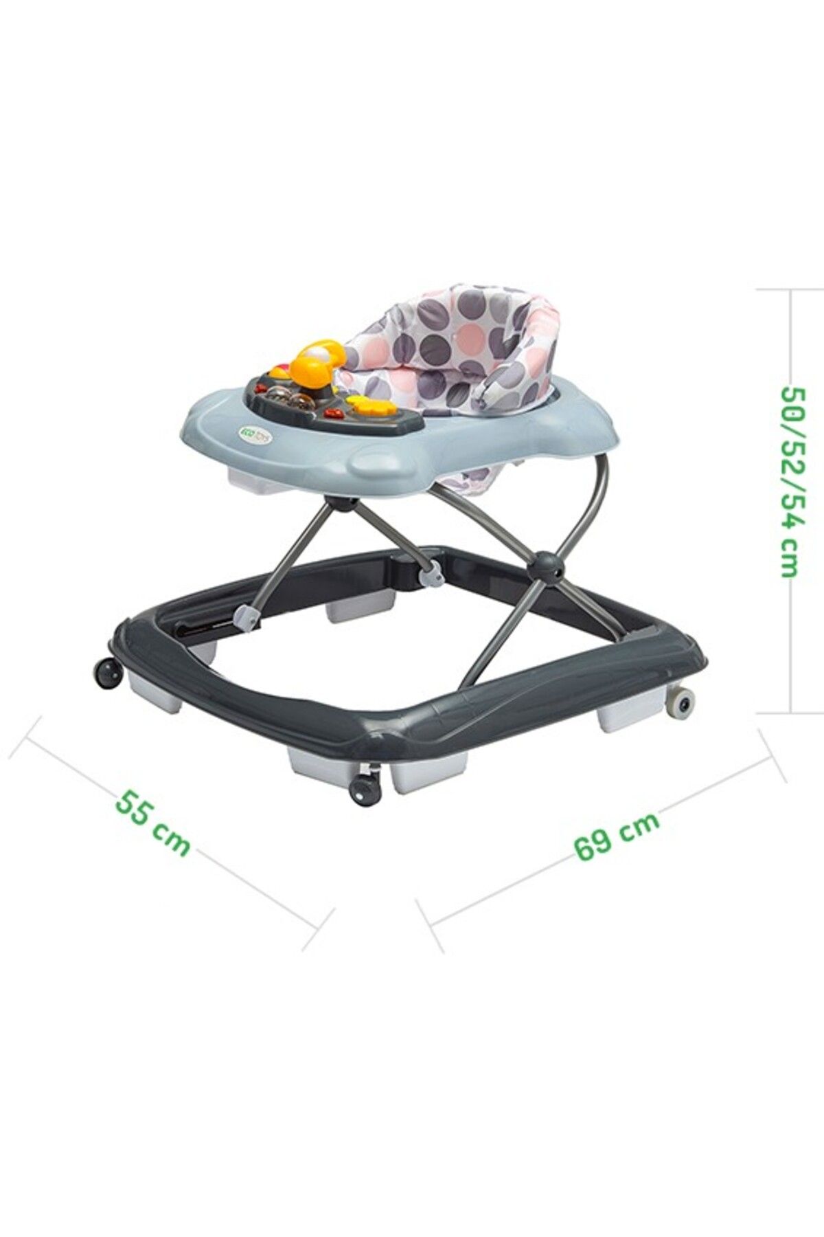 ideal STORE-IDL First Step Interactive Baby Walker Foldable with Music Panel, Adjustable Height 5