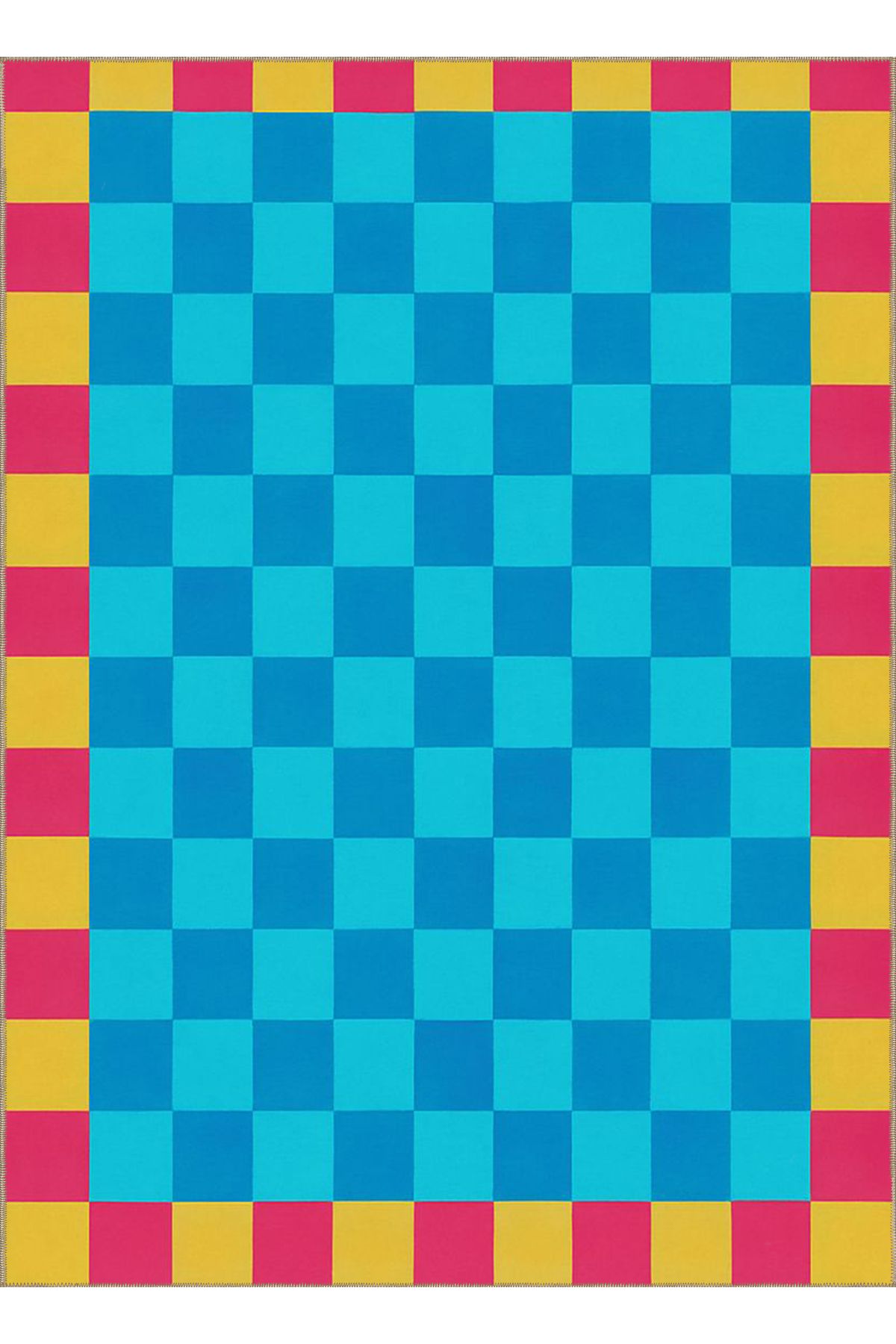 Rugs Modern Halı MOSSO Mavi Temalı Çok Renkli Kareler Desenli Dokuma Taban Modern Dekoratif Halı mosso29