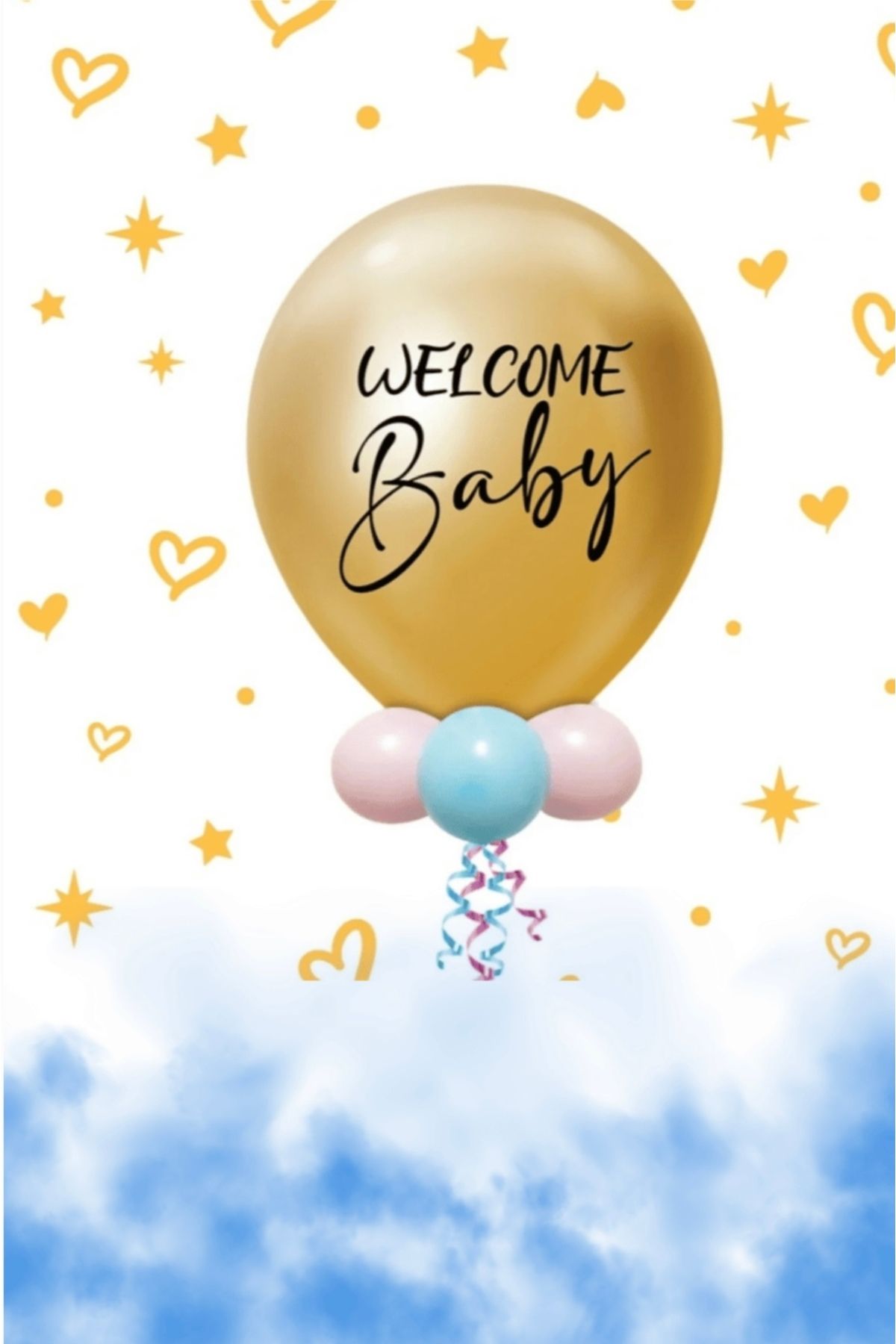 partyhouse Welcome Baby Yazılı Cinsiyet Öğrenme Balonu
