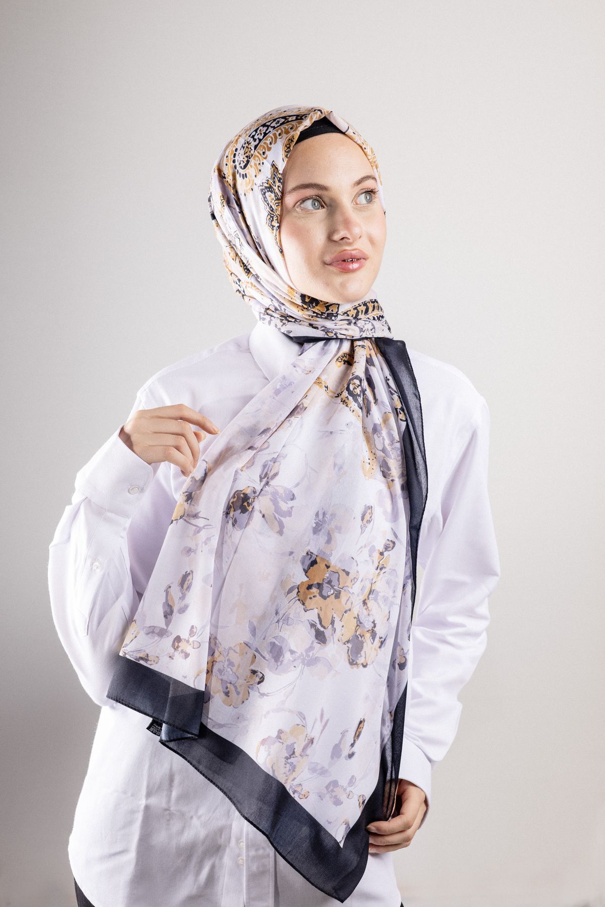 Akel Digital Soft Şal Pastel Çiçek Desen