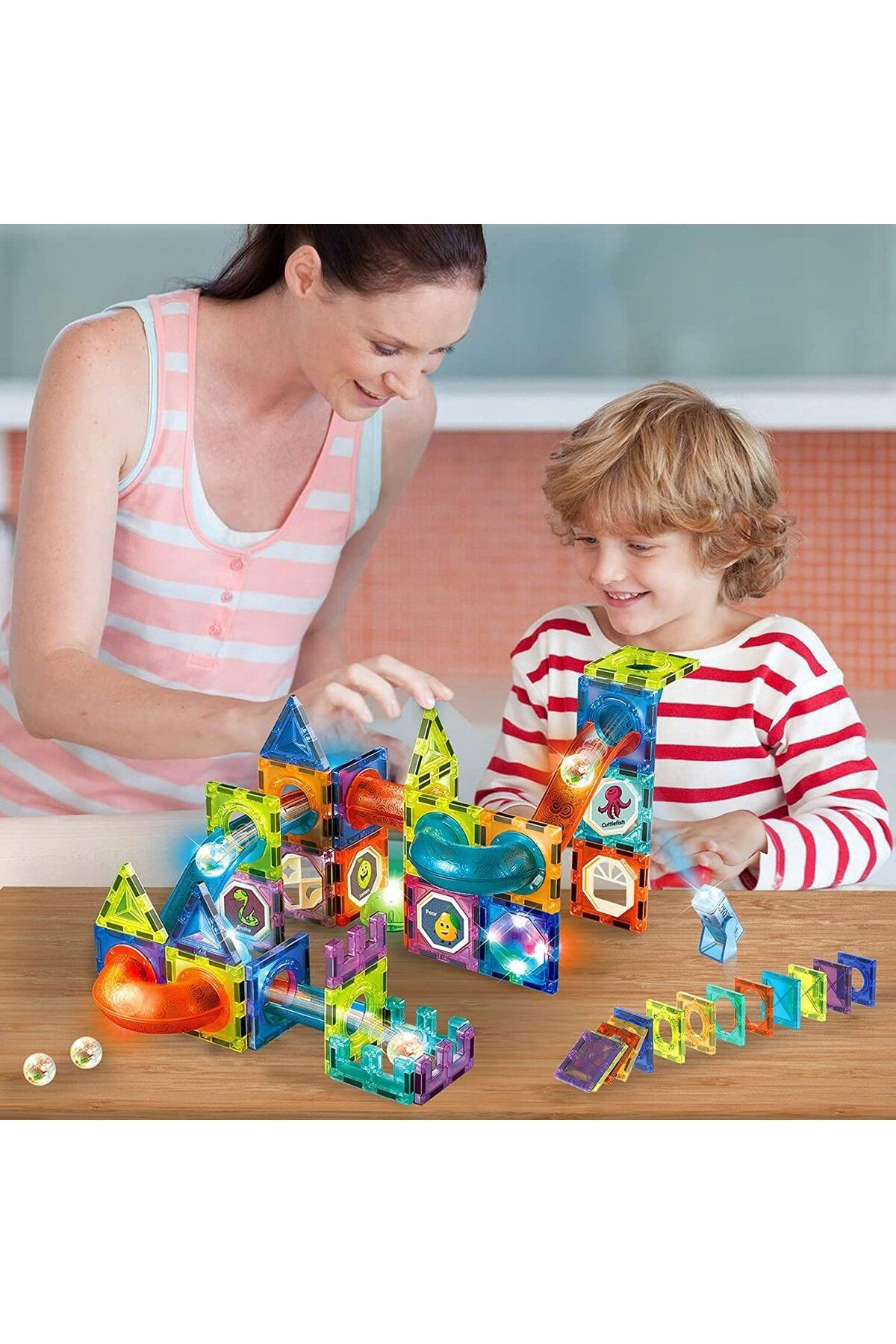 ideal STORE-Set Inteligent de Constructie Magnetic cu Lumina idealStore Strong Magnets, Include 75 elemente Mult 9