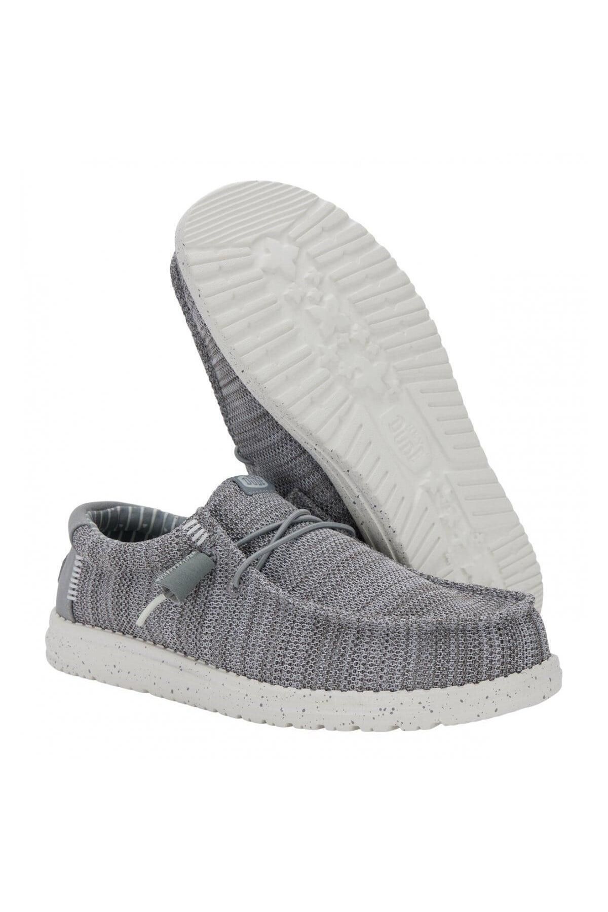 HEY DUDE-Wally Stretch Sox Men's Shoes - Gray 4