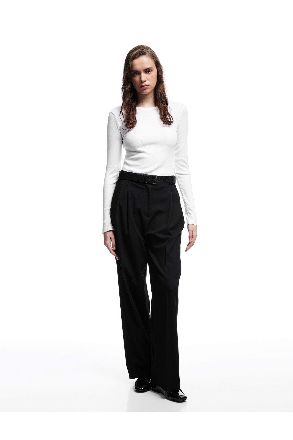 Koton Pamuklu Slim Fit Kaşkorse Uzun Kollu Bisiklet Yaka Tişört