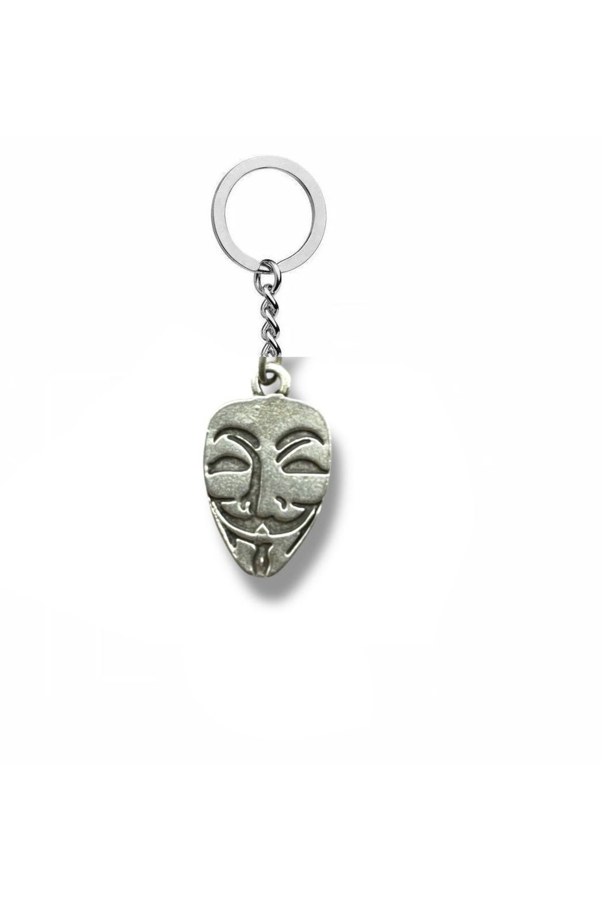 Herşey Nota V for Vendetta Maskesi Figürlü Unisex Anahtarlık – Direnişin ve Özgürlük Ruhunun Simgesi
