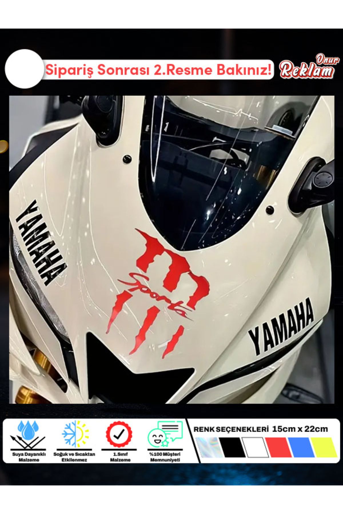Onur Reklam Sport Pençe İzi Temalı Motosiklet & Araba Sticker – 15x22 cm