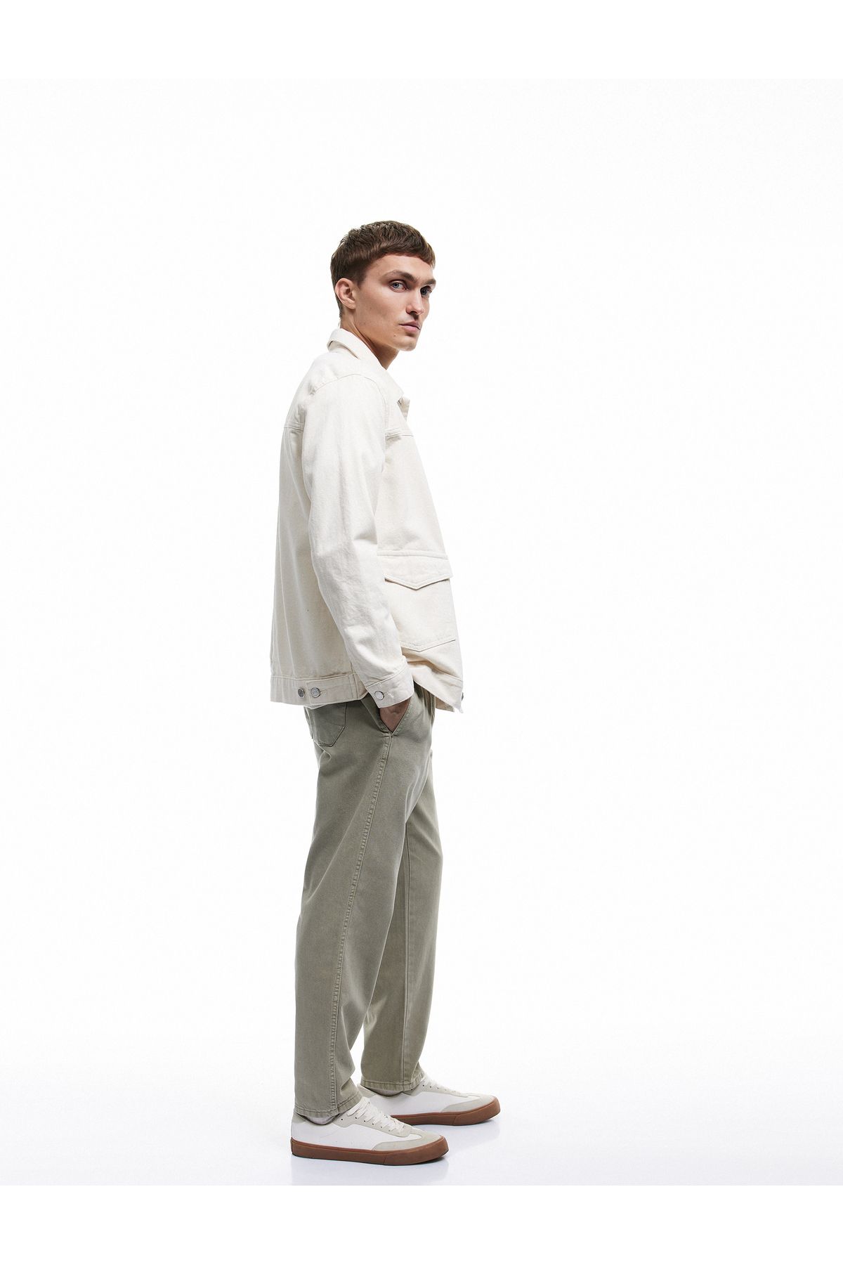 Koton Cep Detaylı Pamuklu Straight Fit Beli Bağcıklı Gabardin Pantolon