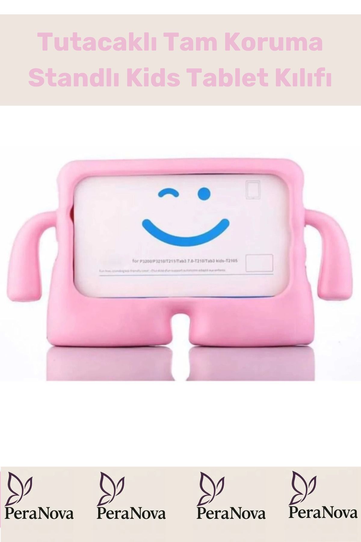 PeraNova Özel Seri Apple Ipad 7. 8. 9. Nesil 10.2 Inç Yumuşak Dokulu Tutacaklı Tam Koruma Standlı Kids