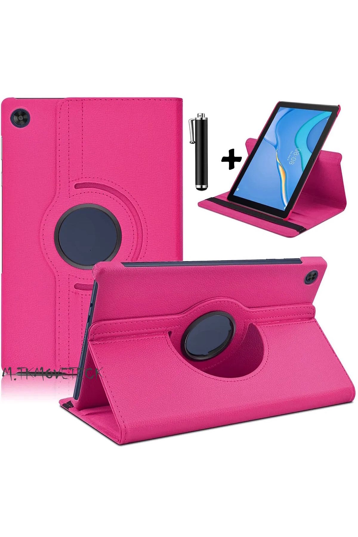 m.tk moveteck Lenovo Tab TB311FU 10.1" inç Uyumlu Tablet Kılıf 360 Derece Tam Koruma Standlı Kapaklı Dönen + Kalem
