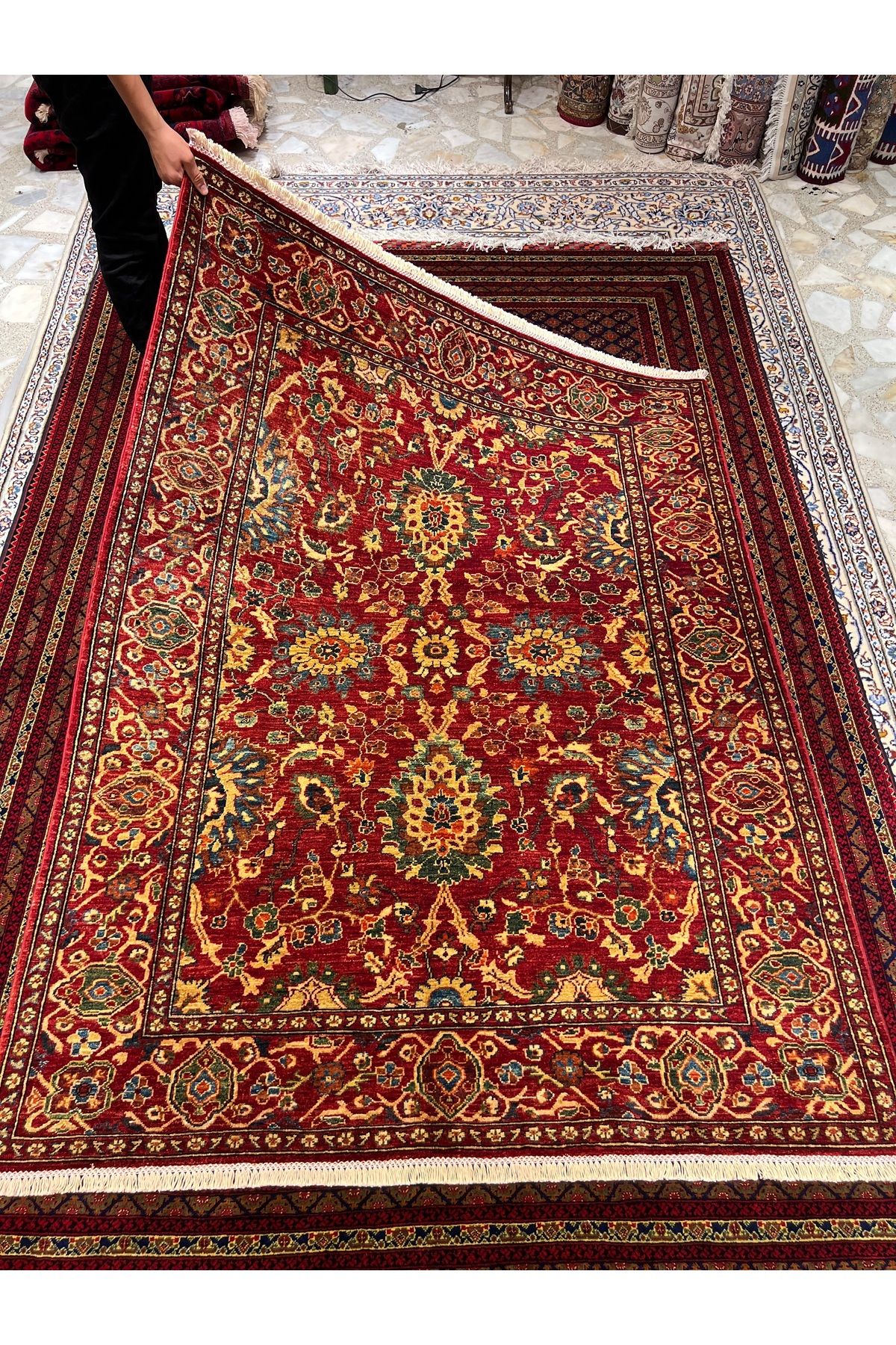 RD RAMAZAN DAĞ EL HALI SANATI El Dokuma Afgan Şirvan Halısıdır Birinci Sınıf Kalite Ebat