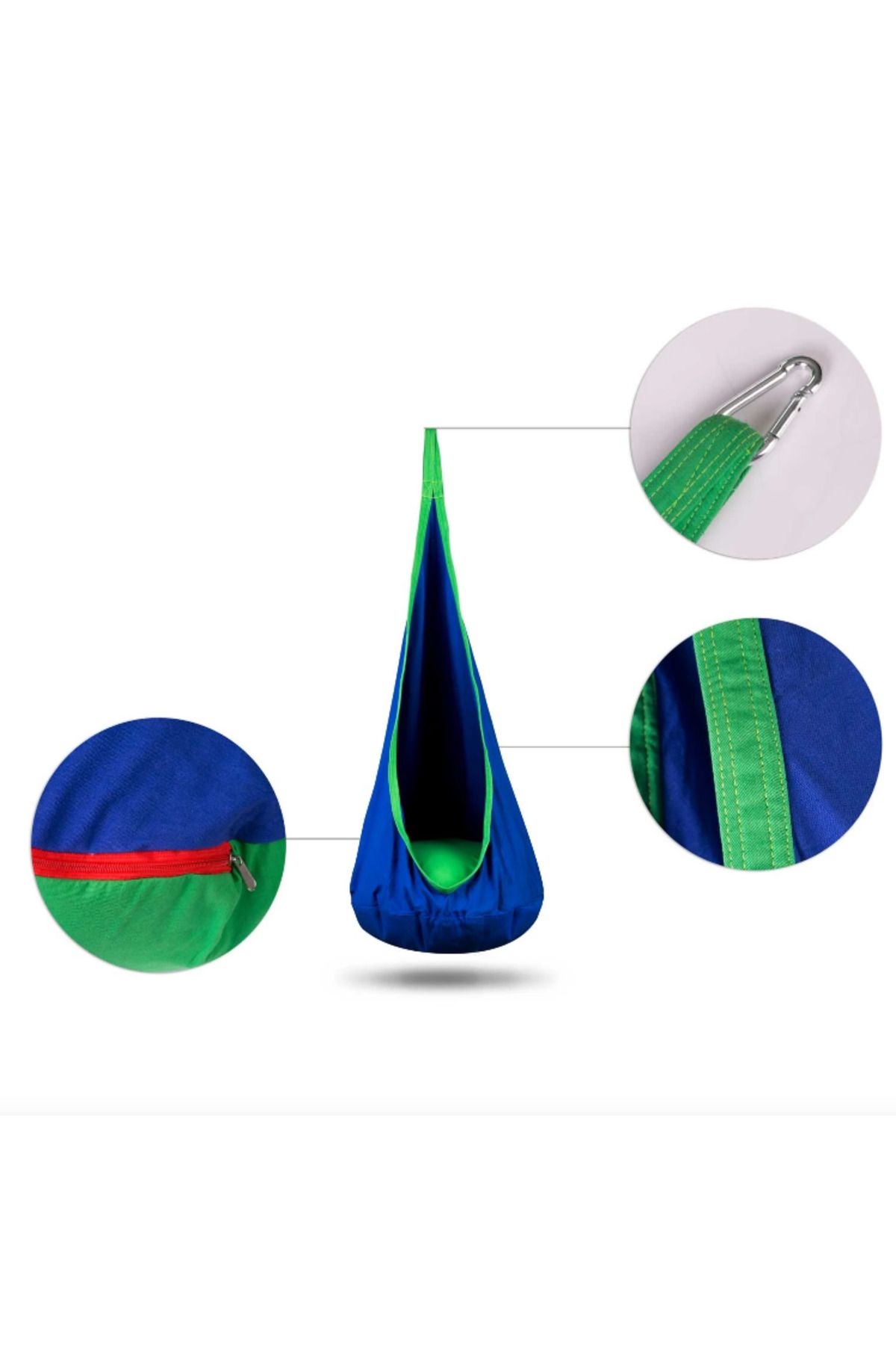 ideal STORE-Hamac copii The Raven's Nest tip cocon idealSTORE Dimensiune 140 x 55 cm, Material solid, Include pe 5