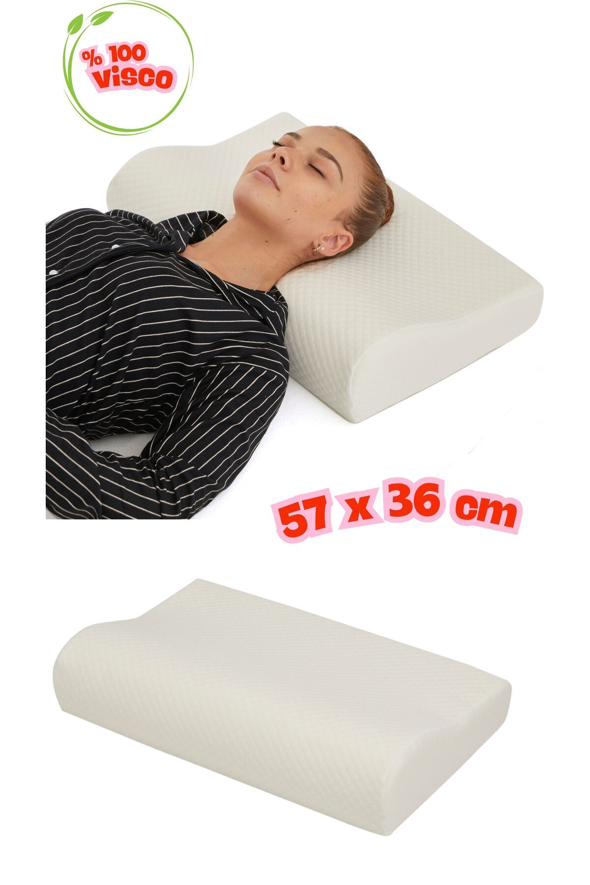 Simple. The Pillow 57 cm Boyun Yastığı Ortopedik Yastık Düzleşme ve Boyun Ağrıları İçin Destekli Yastık