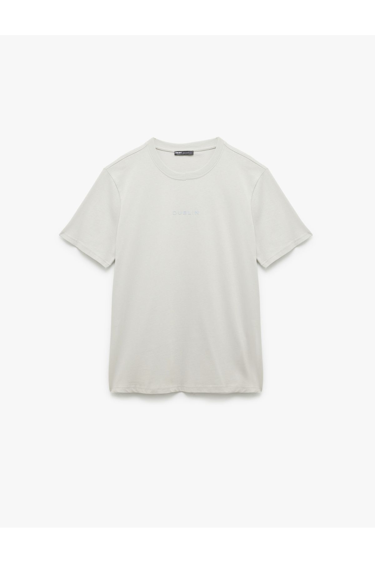 Koton-Μπλουζάκι με κοντό μανίκι Crew λαιμόκοψης Regular Fit Cotton Minimal Printed T-shirt 3