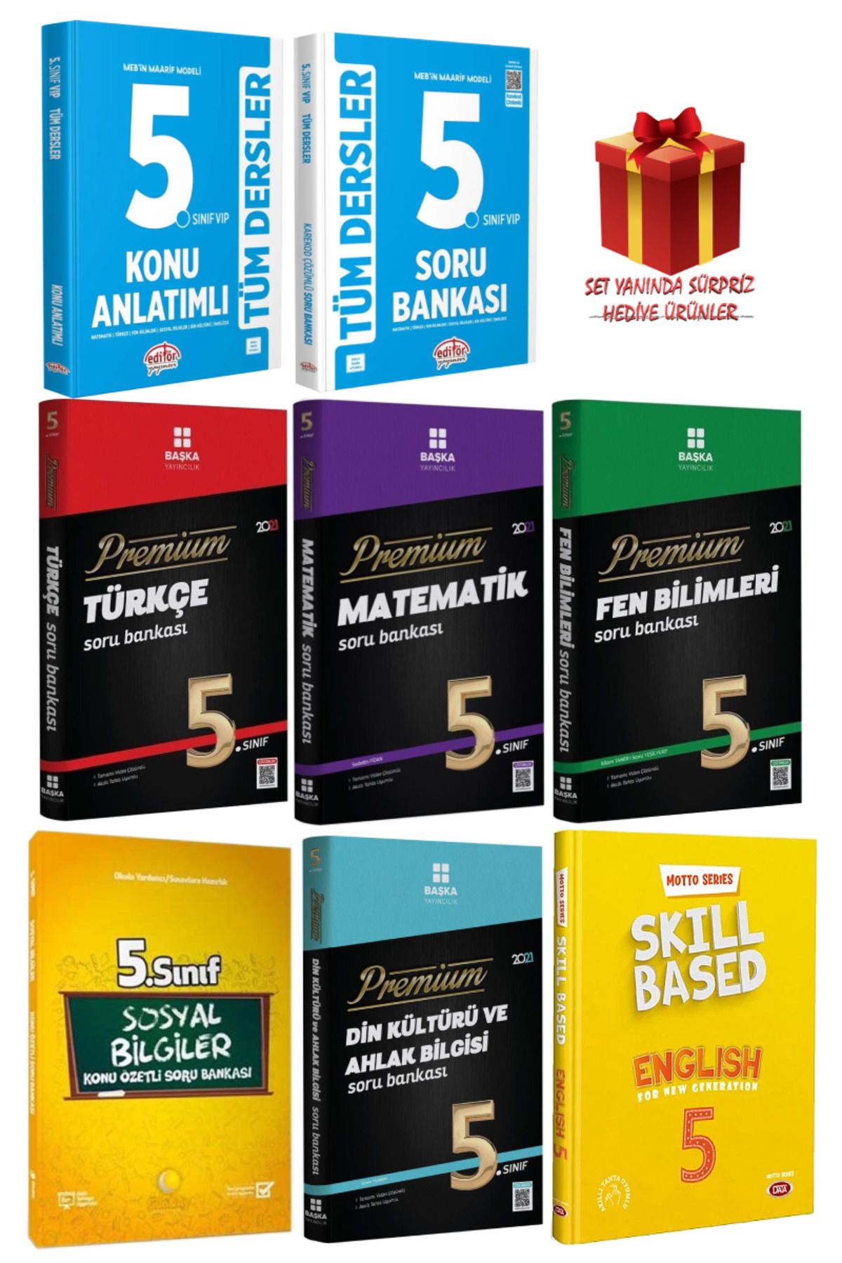 Editör Yayınevi 5. Sınıf Tüm Dersler Konu Anlatımı+ Türkçe+ Matematik+ Sosyal+ Fen+ Din+ İngilizce Soru Bankası