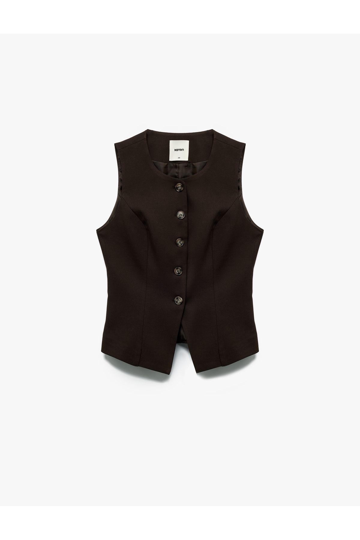 Koton Bisiklet Yaka Kolsuz Düğmeli Blazer Yelek