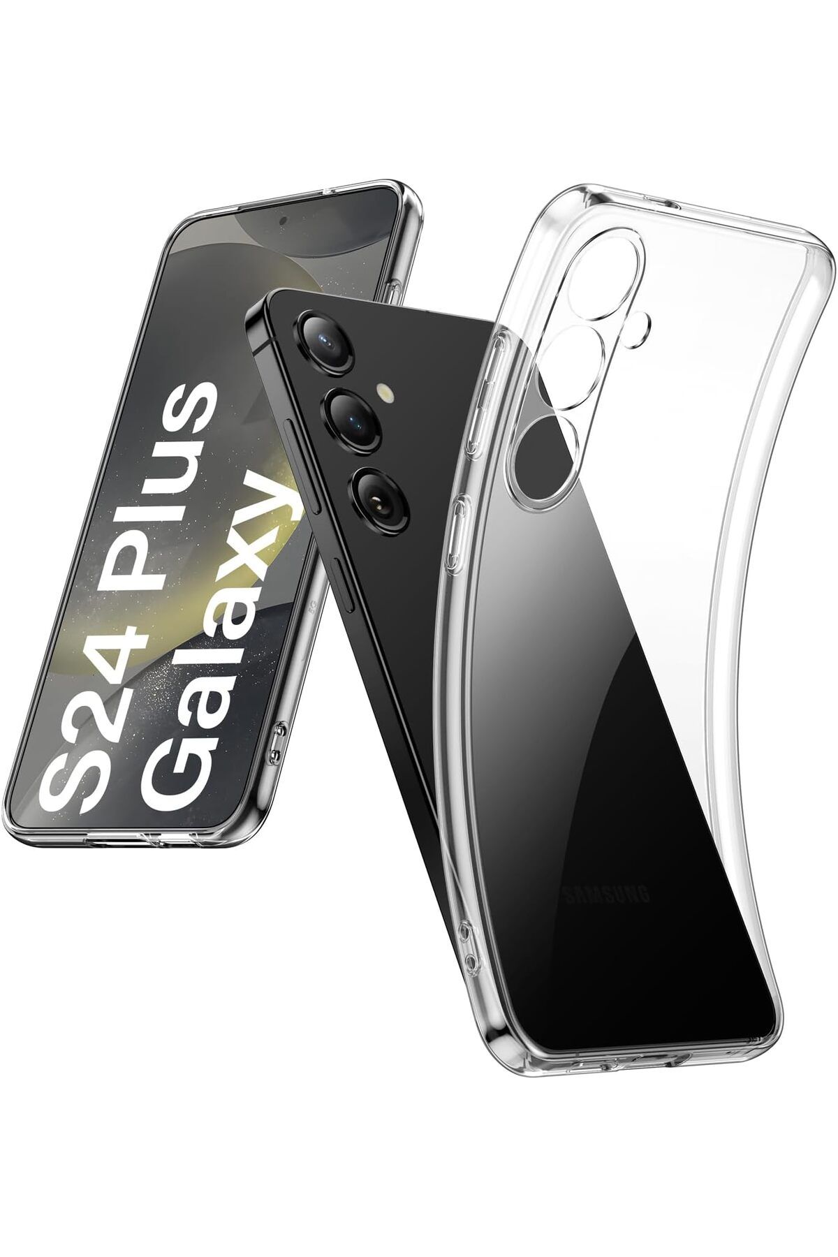 Deppo Trend Samsung Galaxy S24 Plus/S25 Plus Uyumlu Kılıf Kamera Korumalı Dayanıklı Şeffaf Esnek Renksiz Silikon
