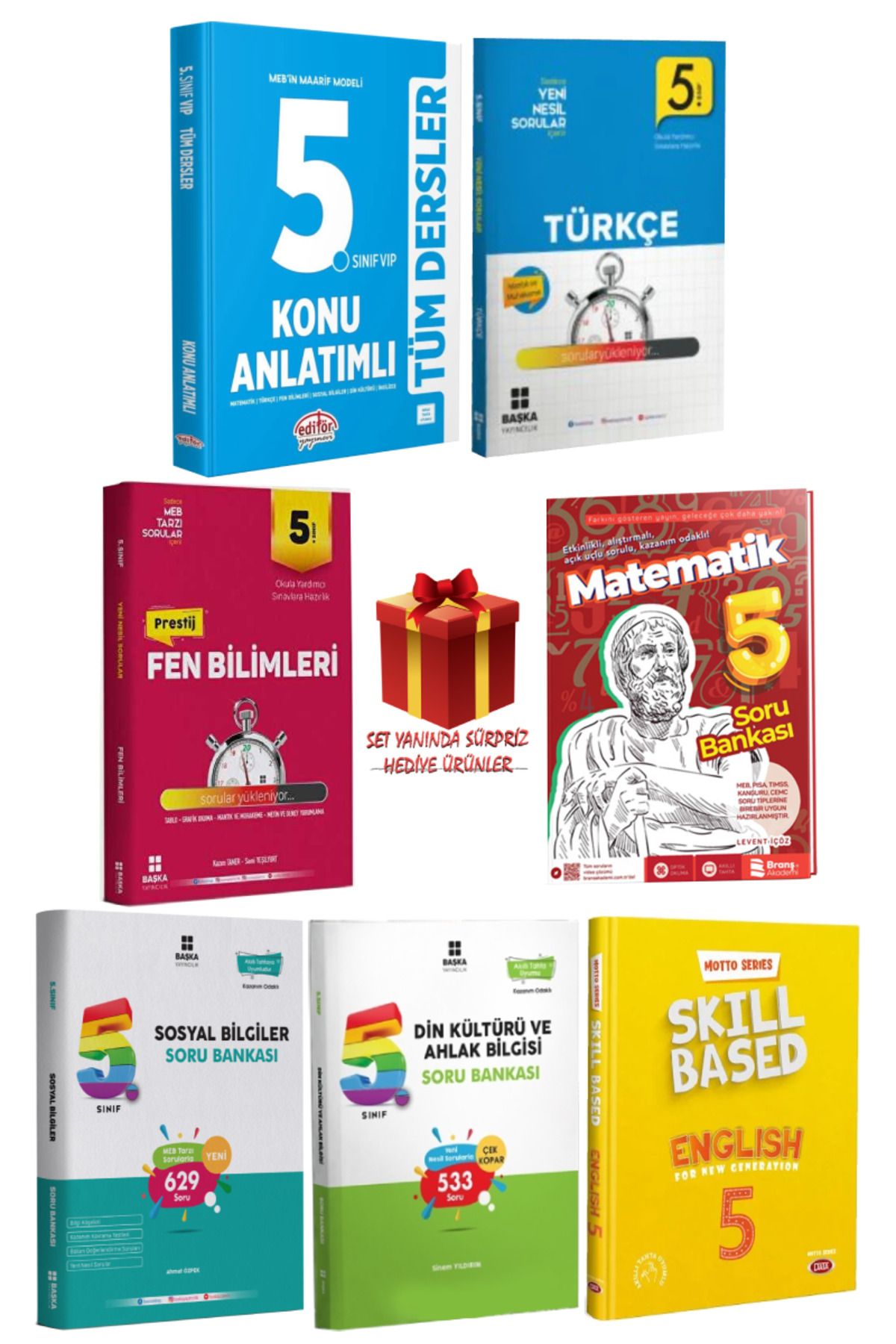 Editör Yayınevi 5. Sınıf Tüm Dersler Konu Anlatımı+ Türkçe+ Matematik+ Sosyal+ Fen+ Din+ İngilizce Soru Bankası