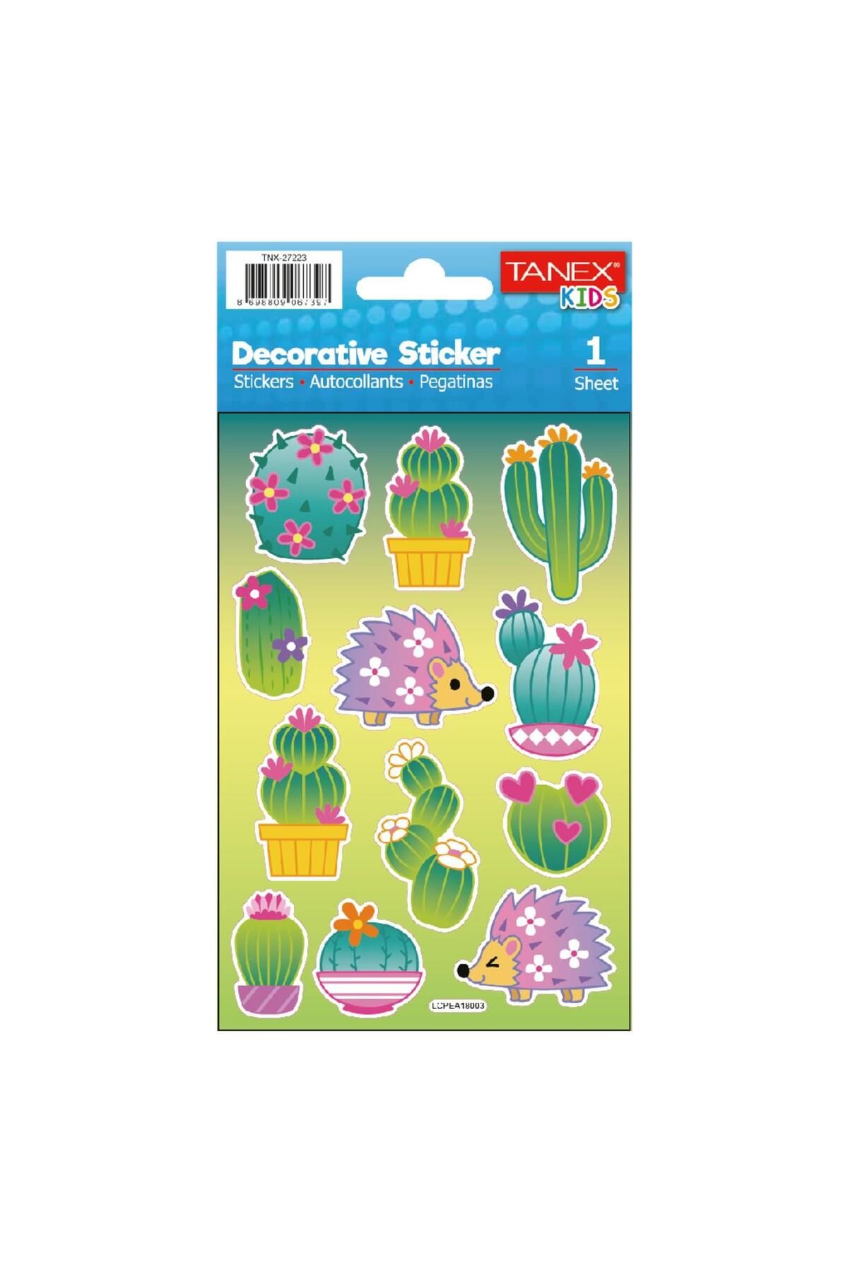 Tanex Kids Sticker Puffy Kirpi ve Kaktüs Serisi Serisi (27223)