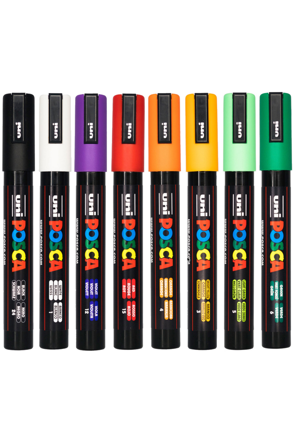 Posca PC-5M 1.8-2.5mm Marker Acrylic Paint Pen 8-Piece Halloween Colors Set