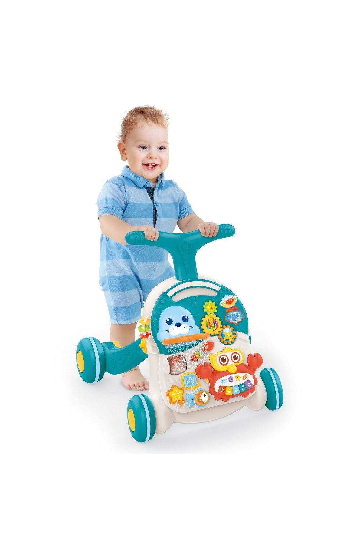 ideal STORE-Multifunctional walker with activity table and adjustable height, blue 3