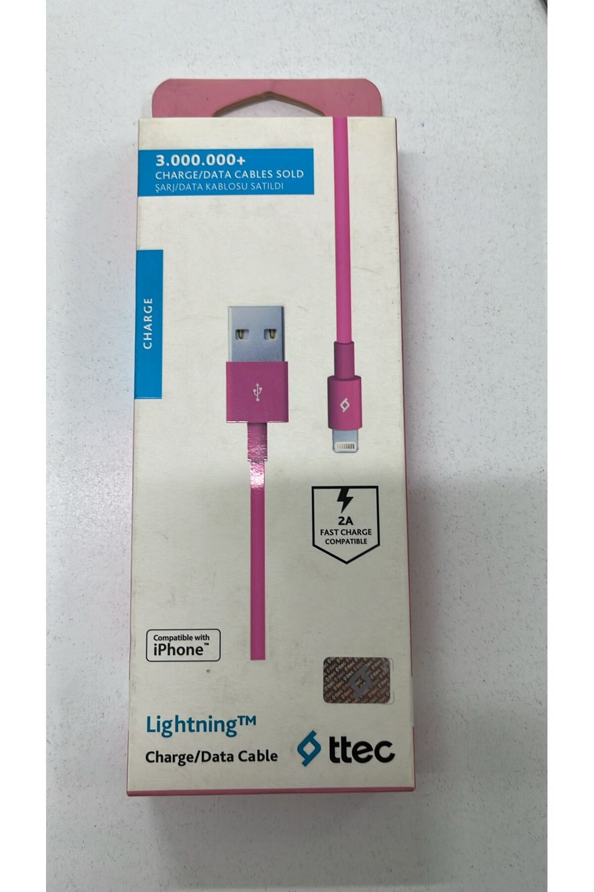 ÇAKIR TTECH İPHONE LIGHTNİNG ŞARJ KABLOSU (PEMBE)