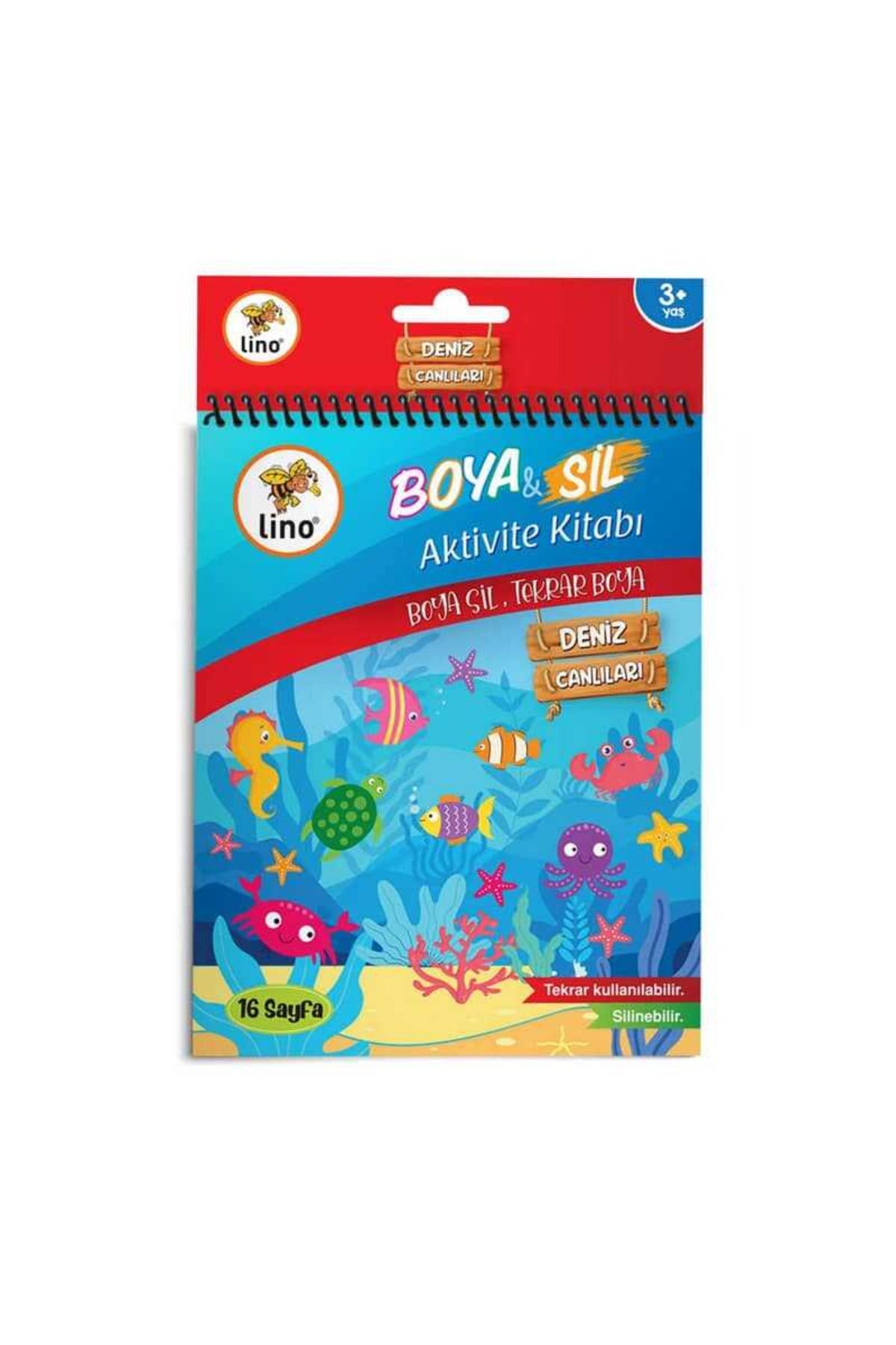 Lino Boya Sil Aktivite Kitabı Araçlar Deniz Canlıları