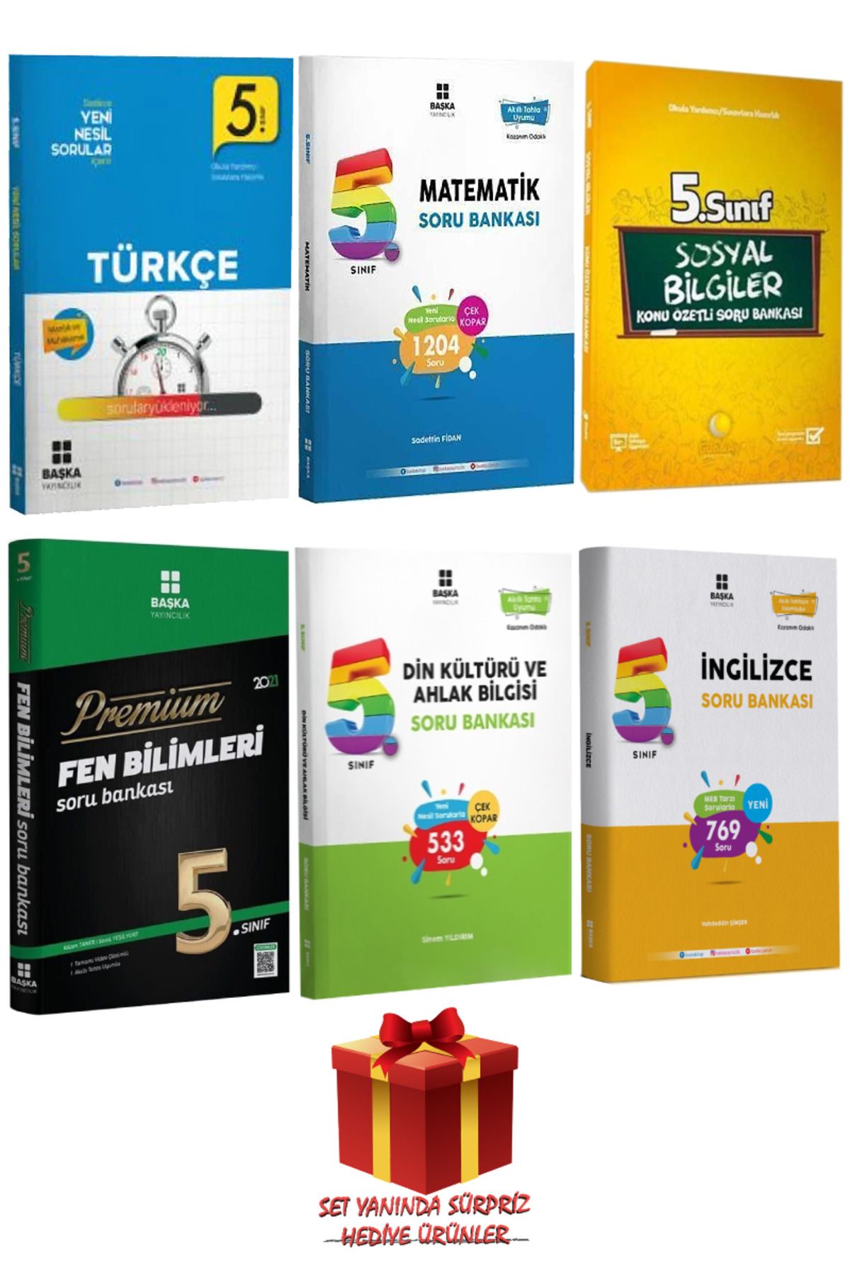 Başka Yayıncılık 5.Sınıf Türkçe+Matematik+Sosyal Bilgiler+Fen Bilimleri+Din Kültürü ve Ahlak Bilgisi+İngilizce Soru B