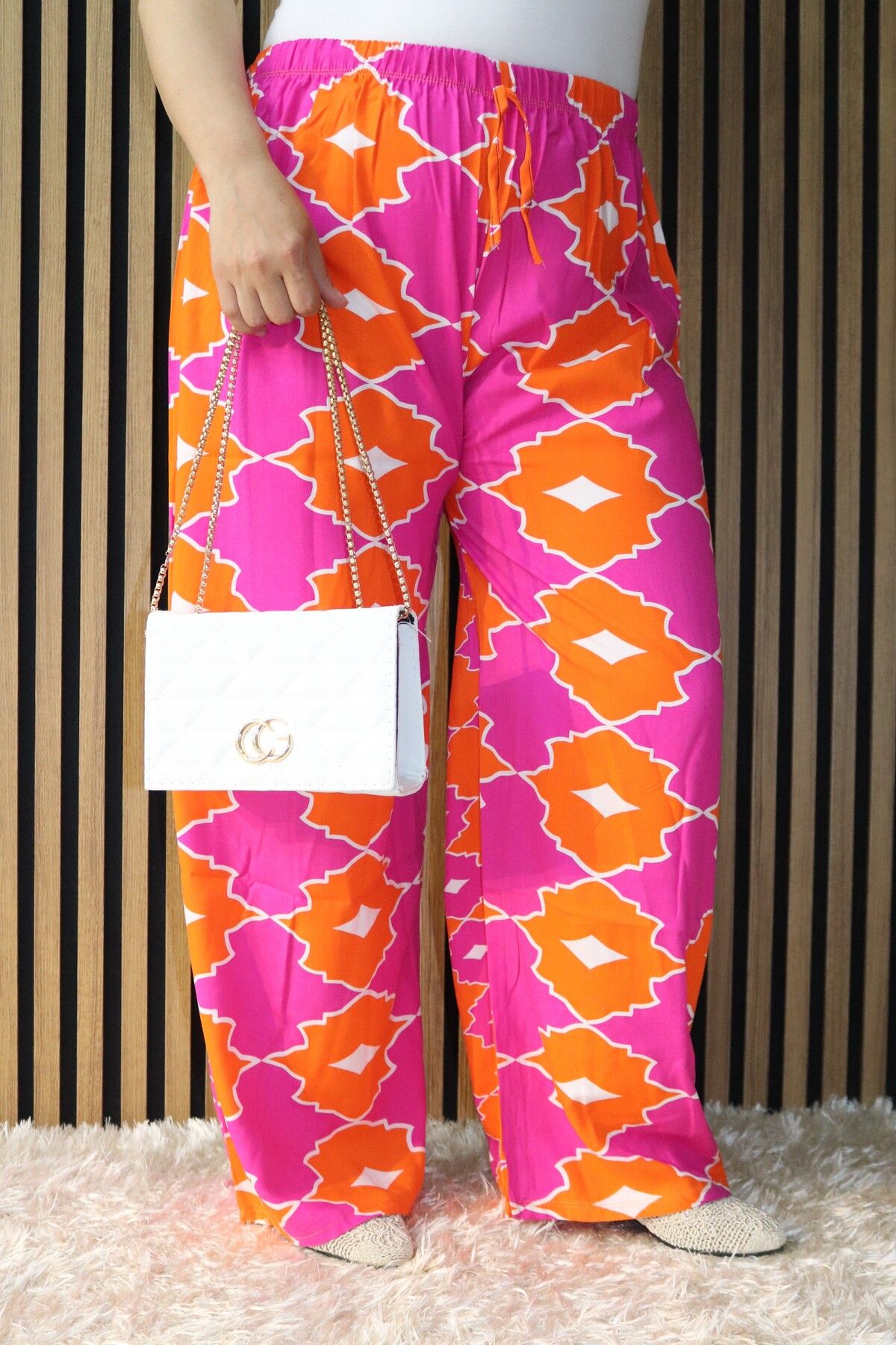 MODA Renkli Dokuma Pantolon / Pantolon Etek