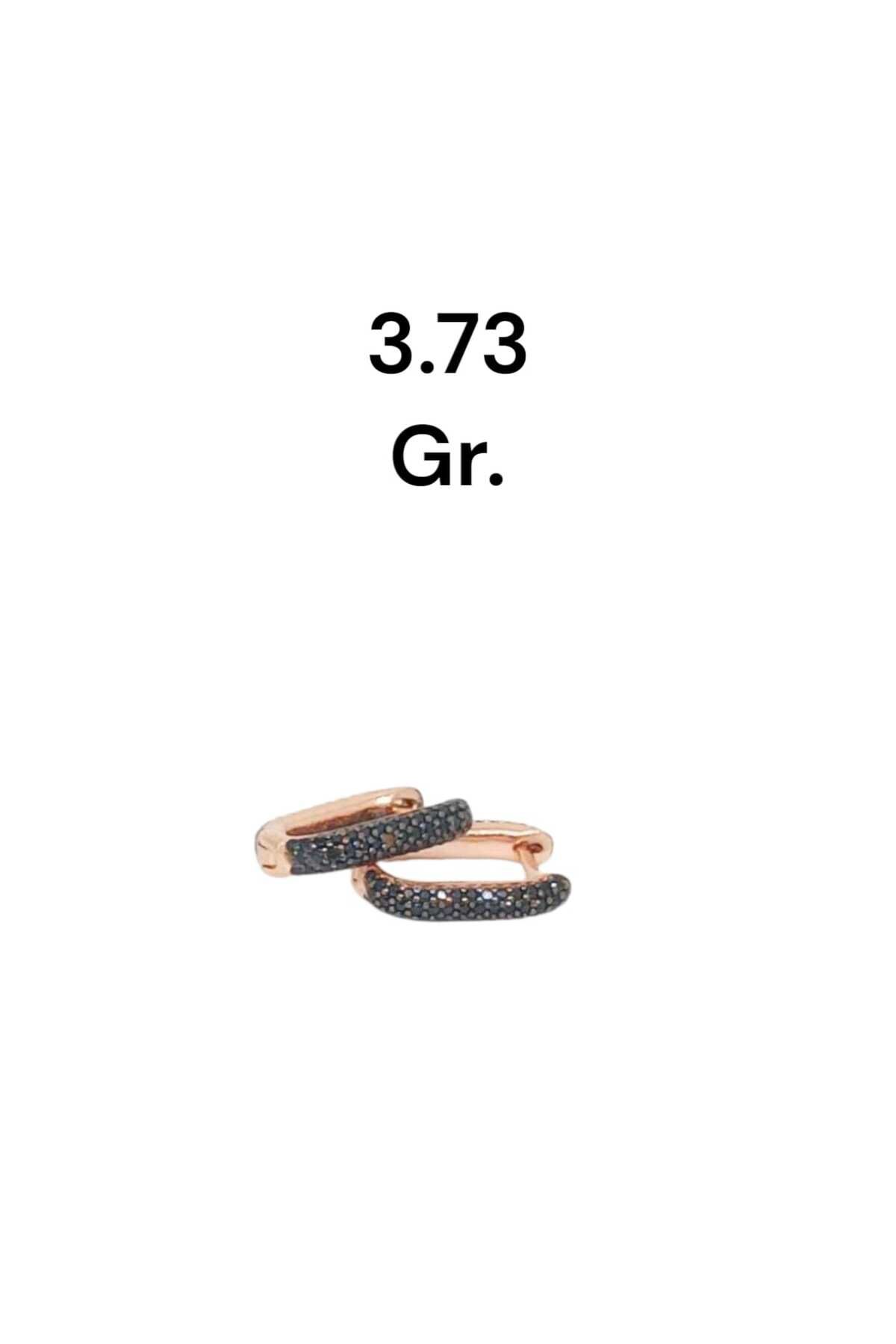 shop Taşlı Rose Kaplama 925 Ayar Gümüş Halka Küpe
