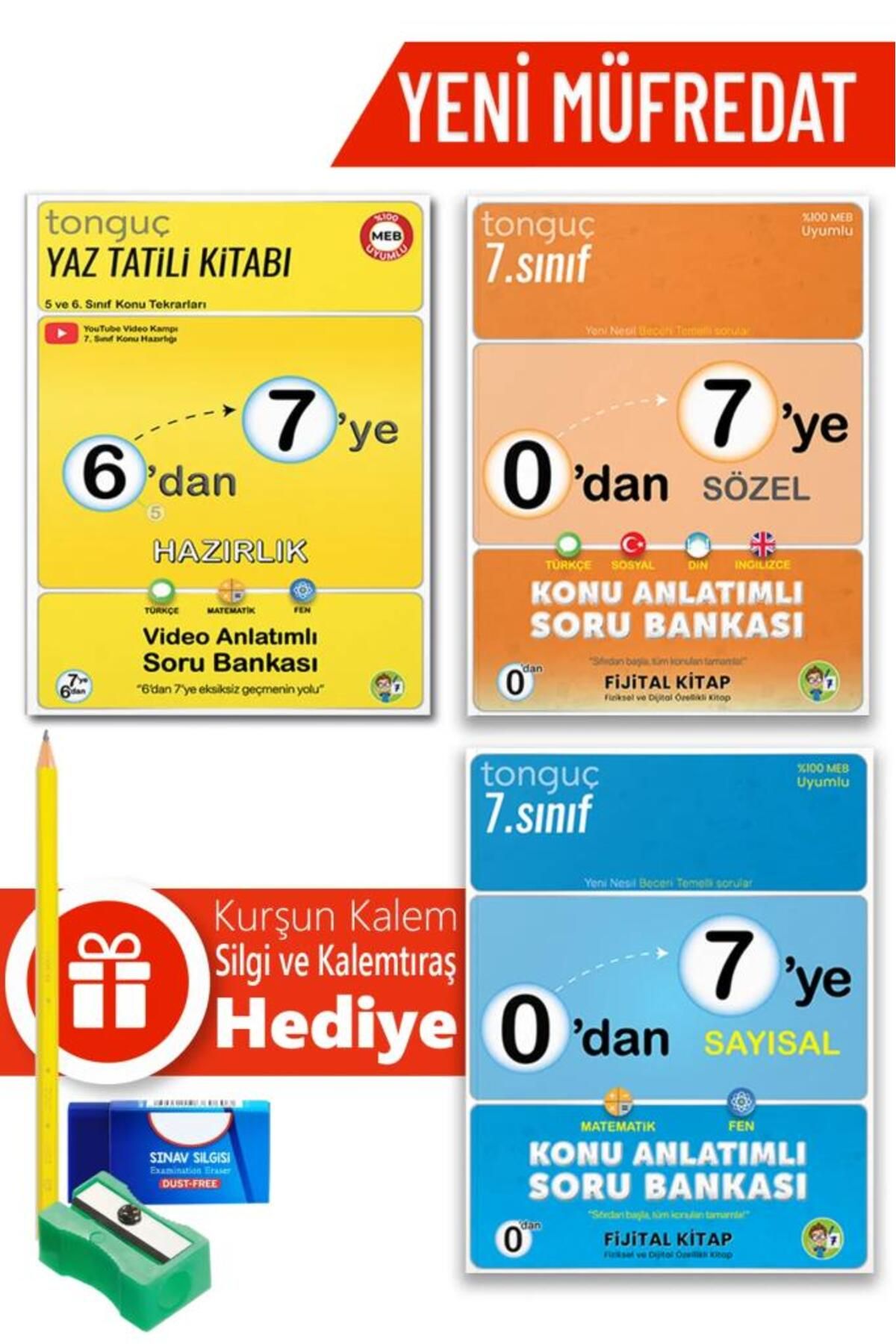 Tonguç Yayınları Tonguç Yayınları 6 dan 7 ye Hazırlık Seti 3 Kitap + Hediyeli