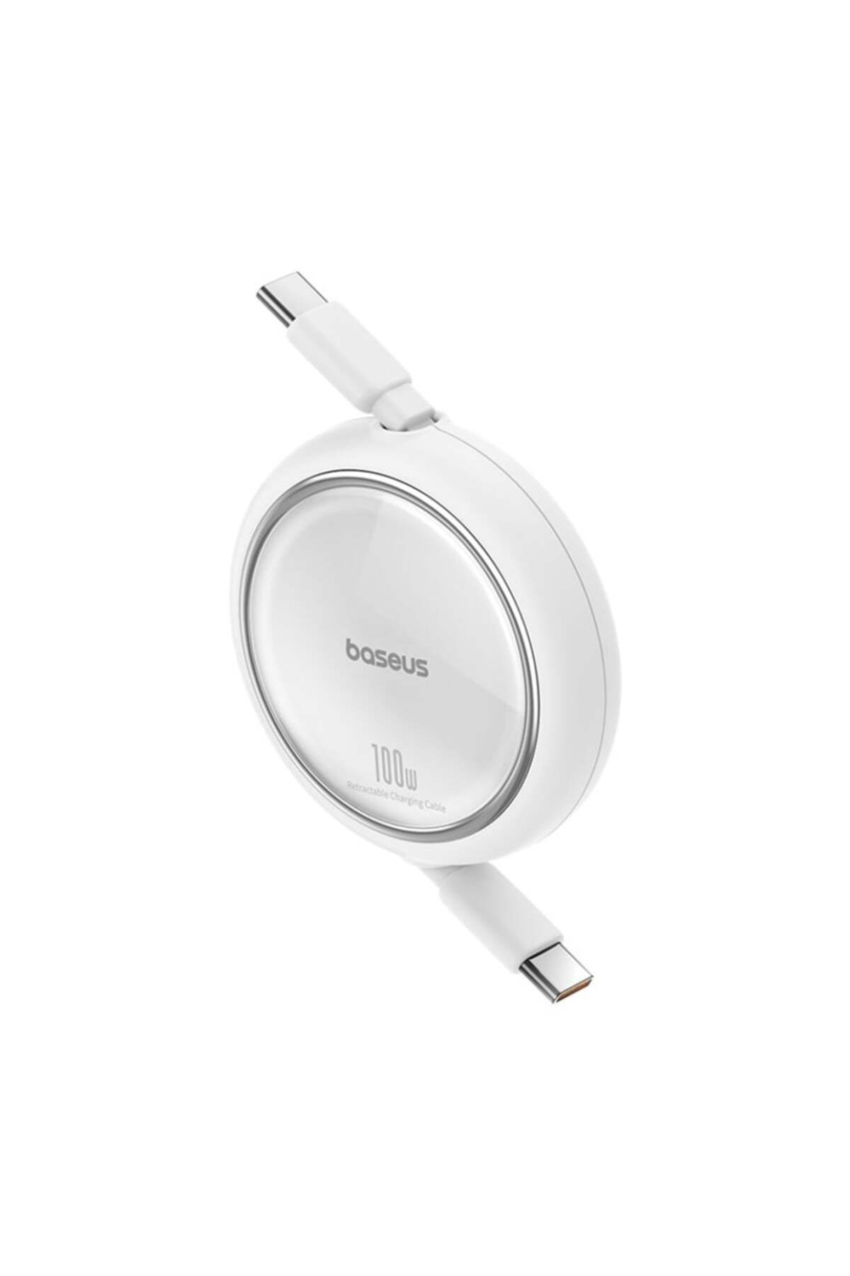 Baseus-Cablu de date retractabil Type-C la Type-C, 100W, 1m, Basues, Free2Draw Mini, Alb 3