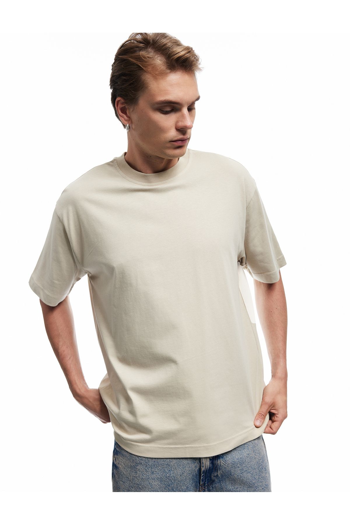 Koton Kısa Kollu Bisiklet Yaka Pamuklu Basic Oversize Tişört