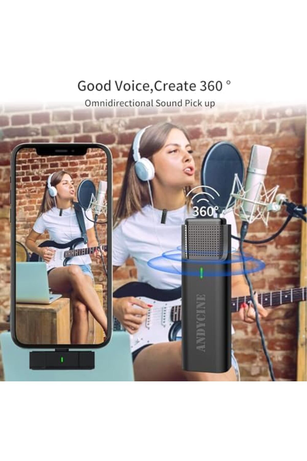 Generic-ميكروفون لاسلكي محمول بمدى 300 متر للتدوين بالفيديو (USB LIGHTNING) 8