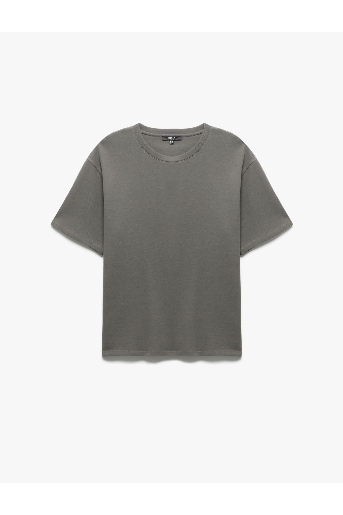 Koton Pamuklu Kısa Kollu Bisiklet Yaka Oversize Basic Tişört