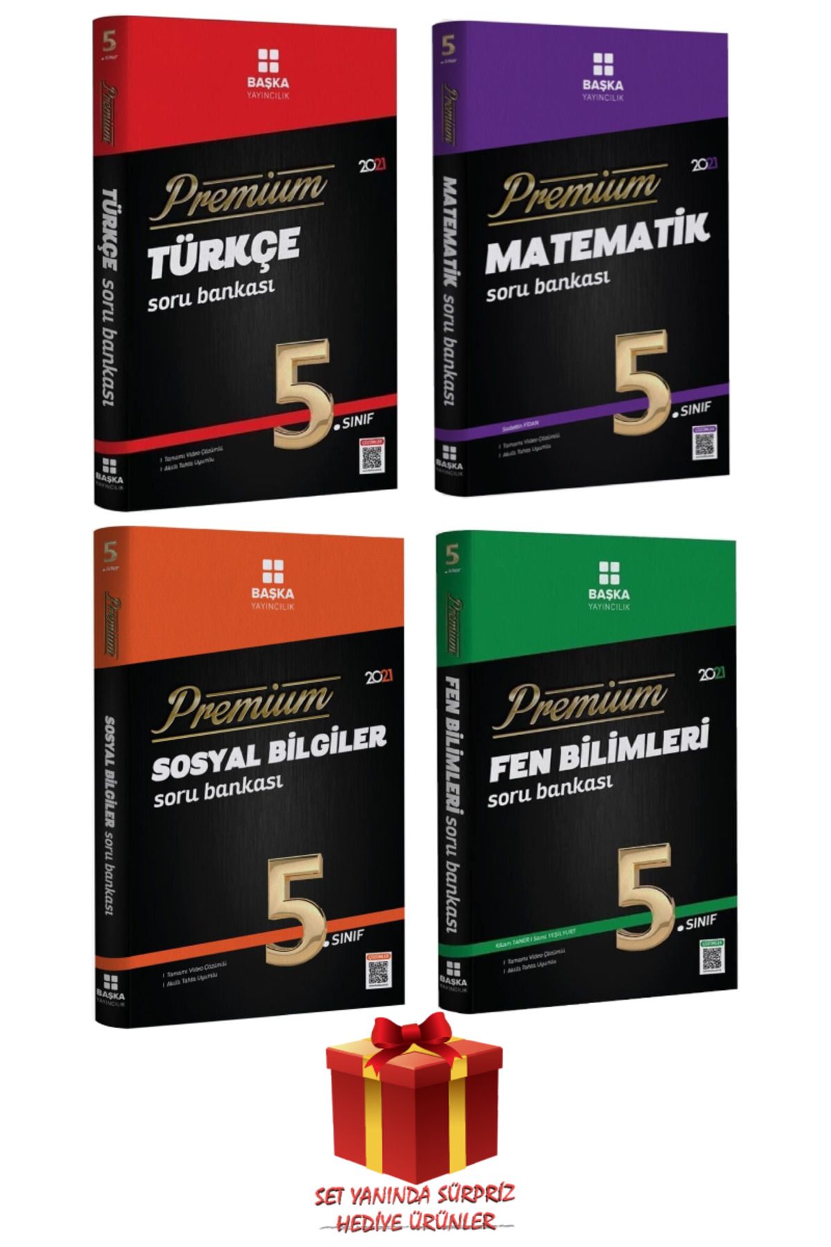 Başka Yayıncılık 5. Sınıf Türkçe+Matematik+Sosyal Bilgiler+Fen Bilimleri Soru Bankası Seti+Hediye