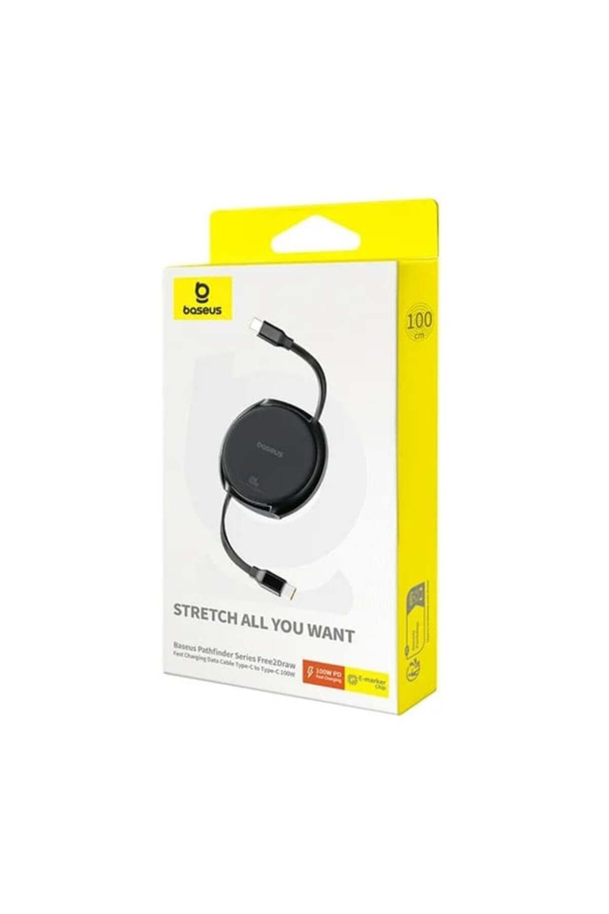 Baseus-Retractable Charging / Data Cable, Type-C to Type-C, 100W, 1m, Baseus, Pathfinder Series, Black 7