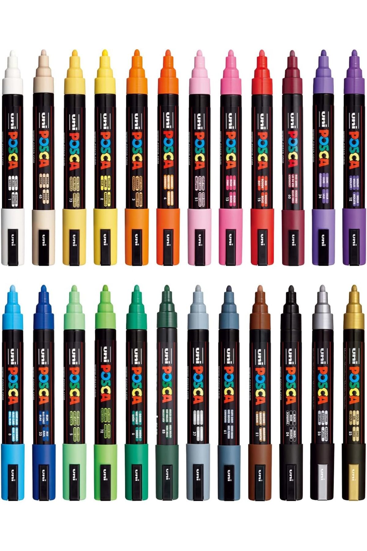 Posca PC-5M 1.8-2.5mm Marker Acrylic Painting Pen Set of 24