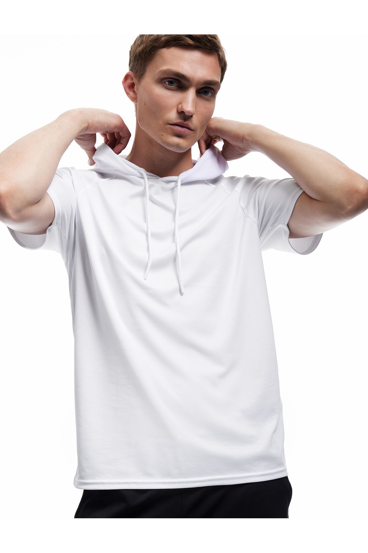Koton Kısa Kollu Kapşonlu Oversize Spor Tişört