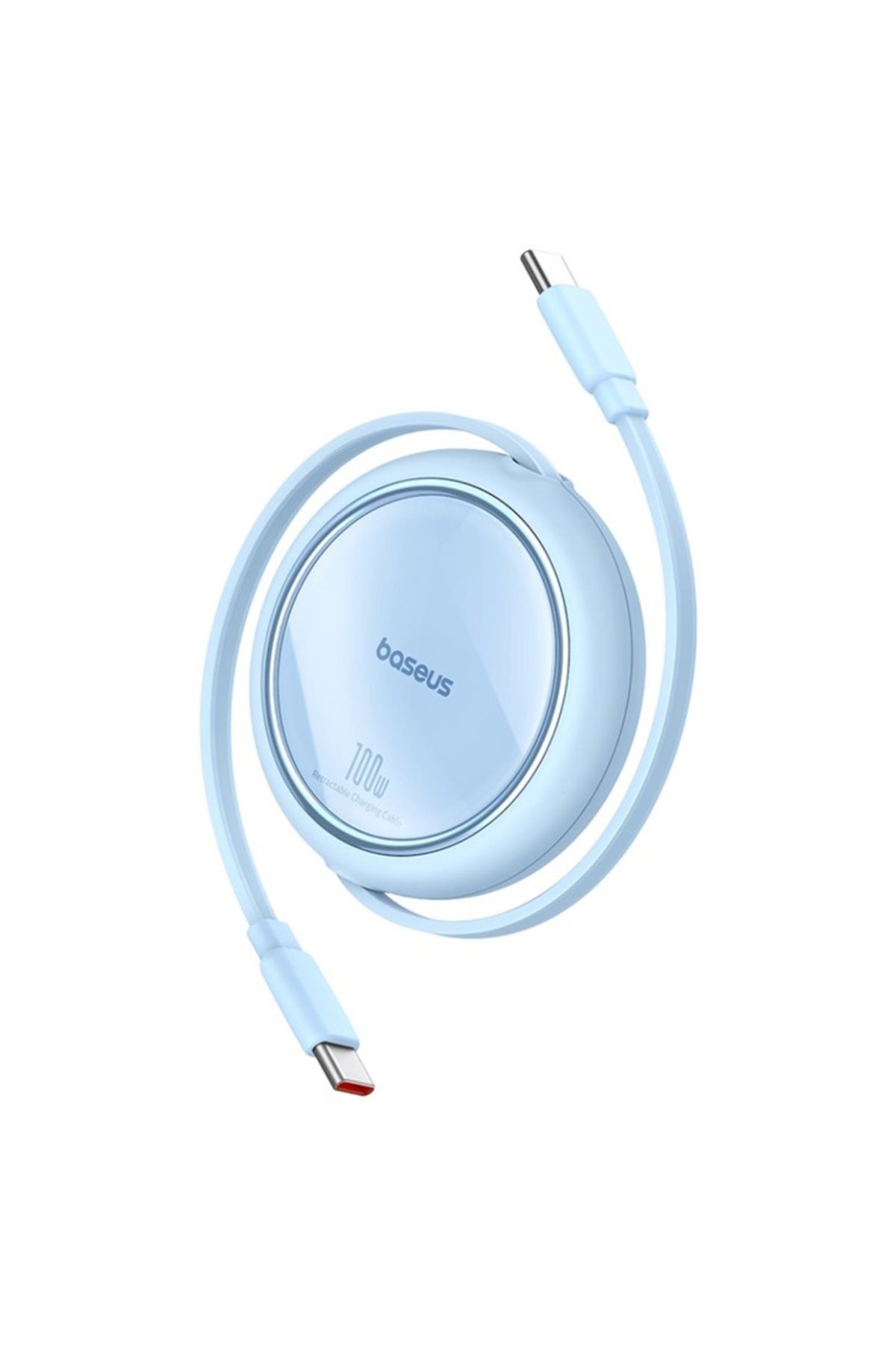 Baseus-Cablu de date retractabil Type-C la Type-C, 100W, 1m, Basues, Free2Draw Mini, Albastru 1