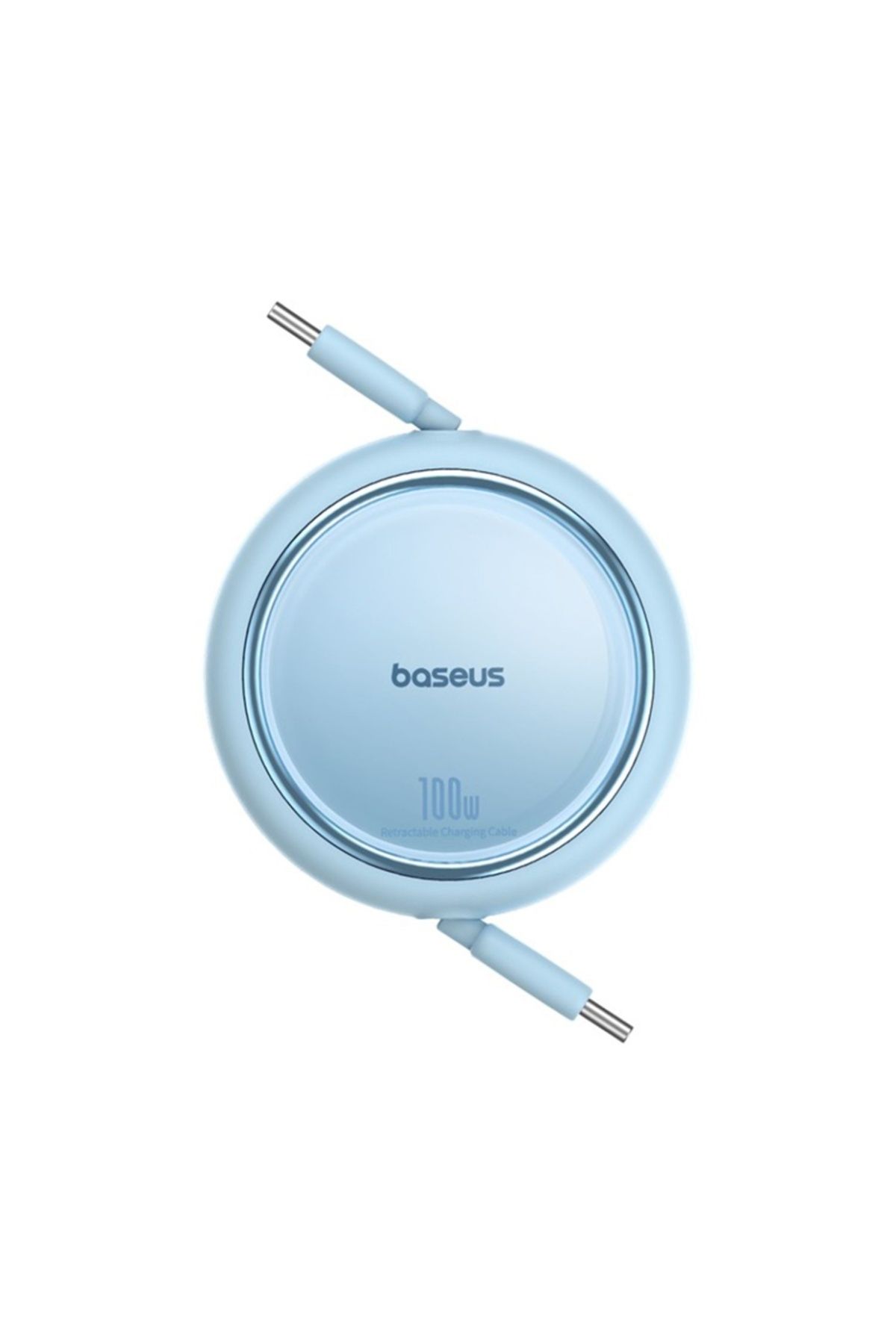 Baseus-Cablu de date retractabil Type-C la Type-C, 100W, 1m, Basues, Free2Draw Mini, Albastru 4