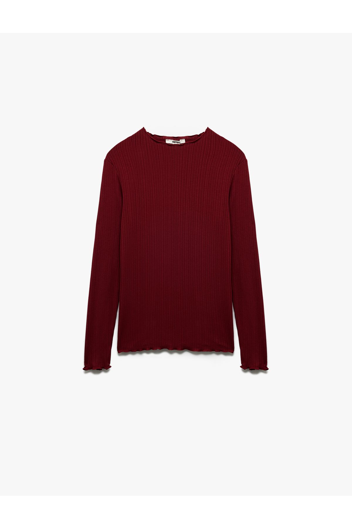 Koton Kaşkorse Viskon Slim Fit Uzun Kollu Hafif Dik Yaka Tişört
