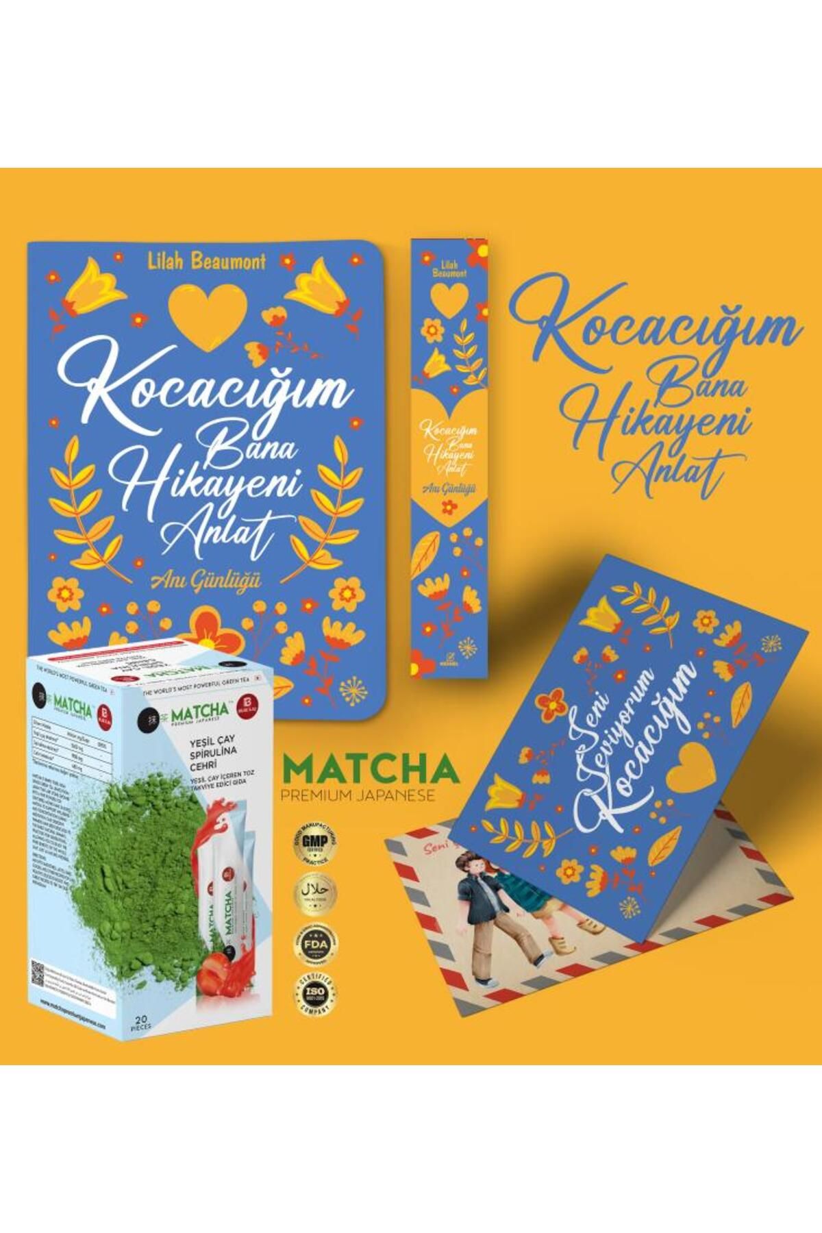 nesnel yayınlar Kocacığım Bana Hikayeni Anlat Ayraç Kartpostal - Çilekli Matcha Çayı