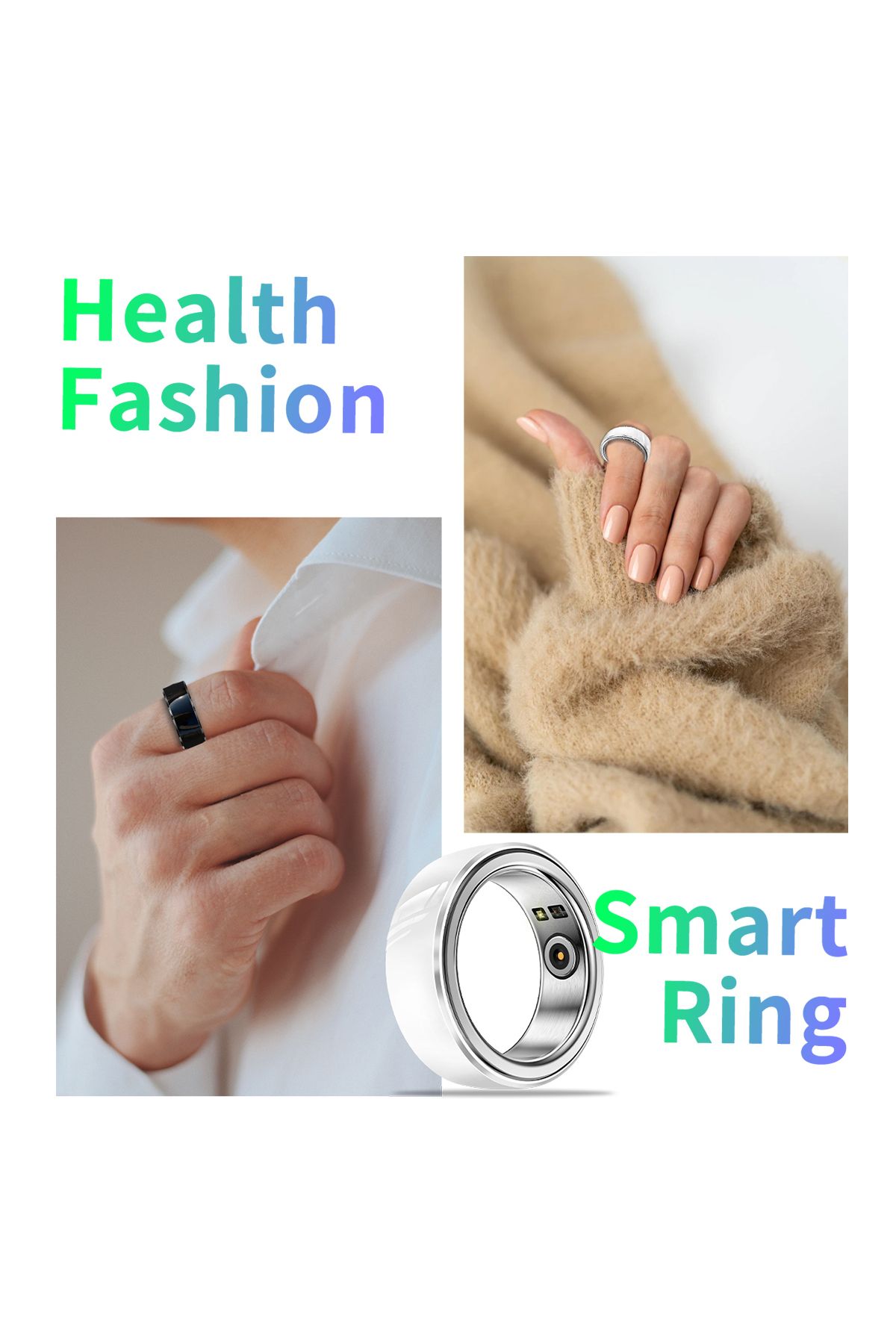 ideal STORE-IdealSTORE Fashion Multifunctional Bluetooth Smart Ring, Heart Rate Monitor, Blood Pressure 7